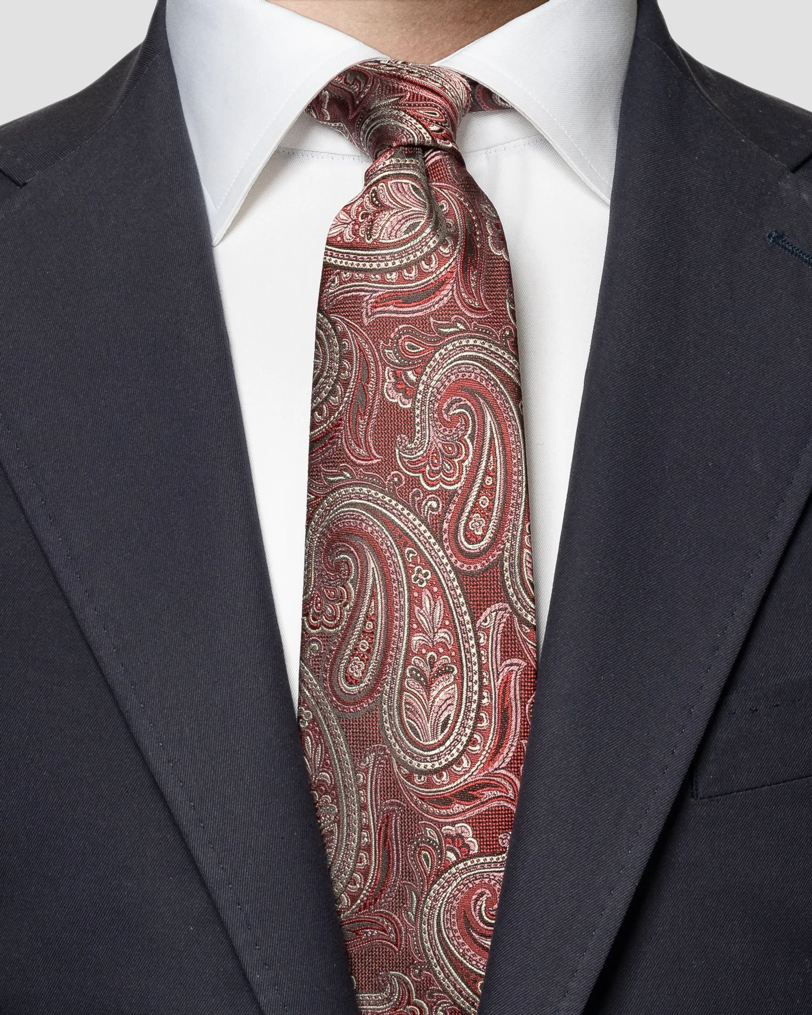 Eton - dark red jacquard weave