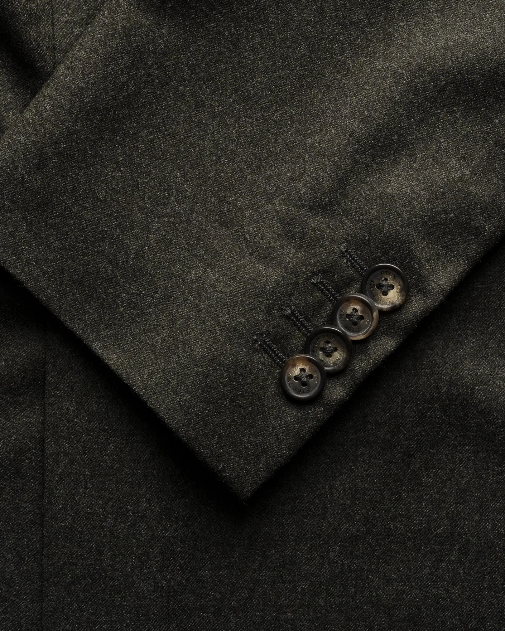 Eton - mid green wool flannel soft jacket