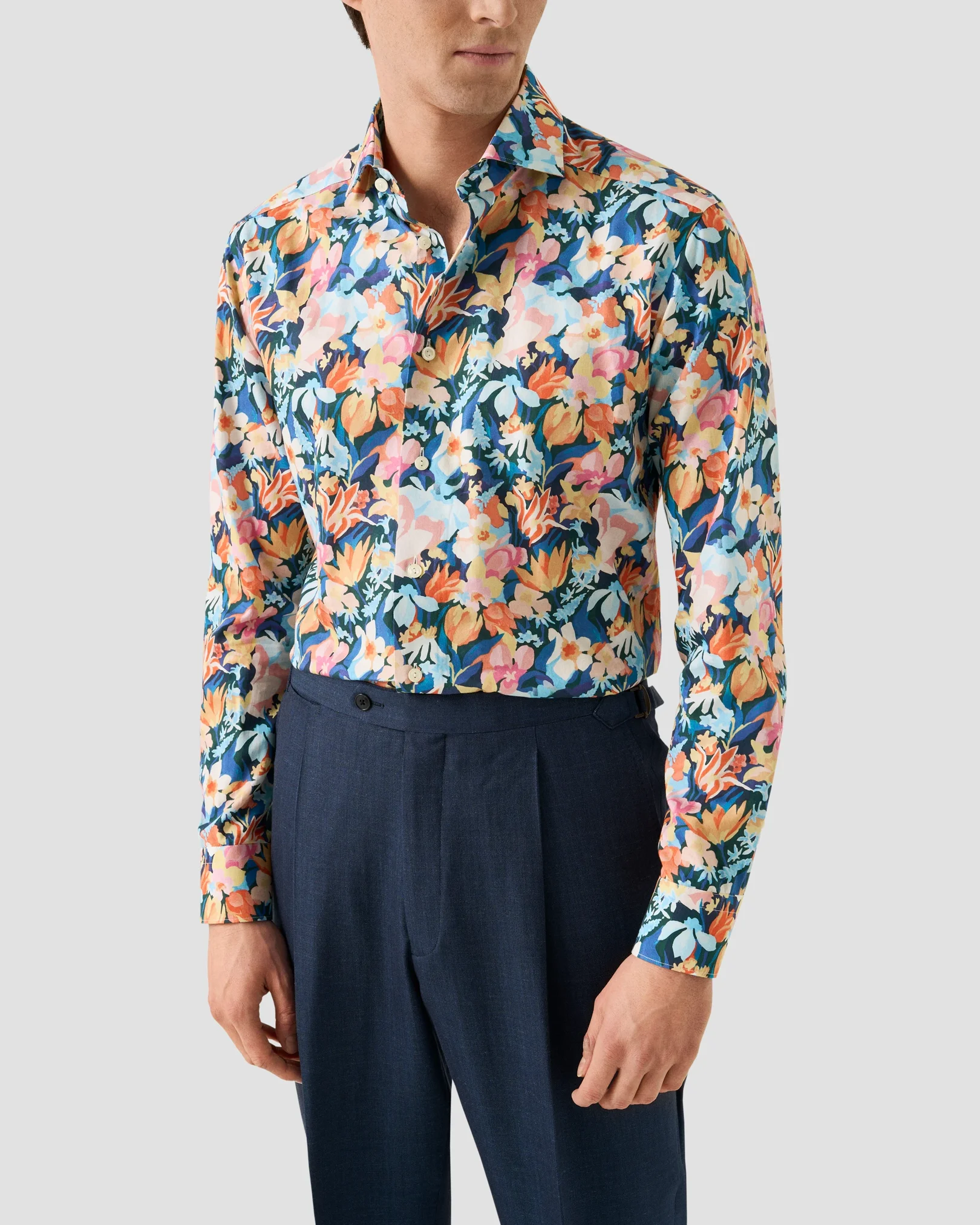 Eton - Floral Print Cotton TENCEL™ Lyocell Shirt