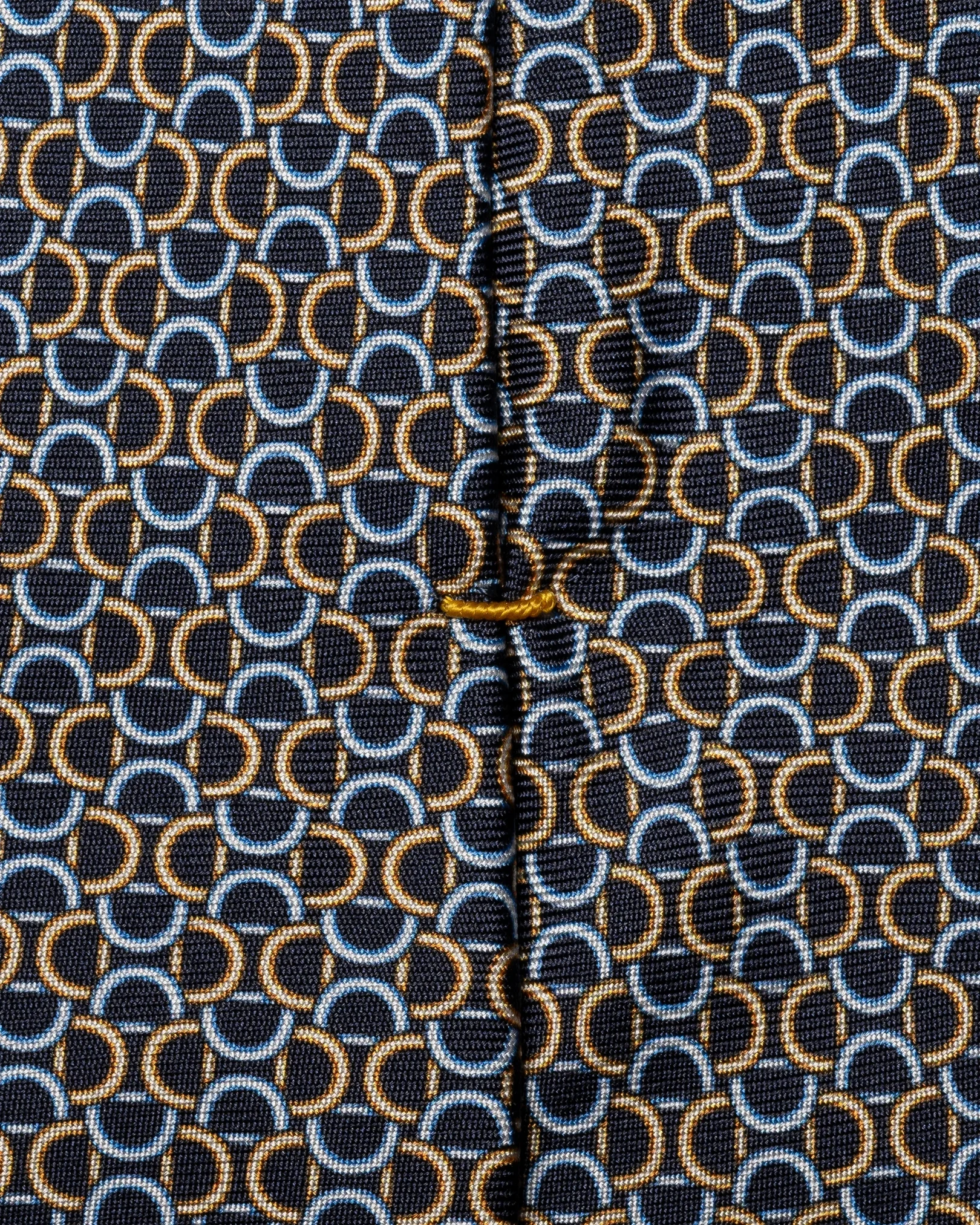 Eton - navy blue geometric printed silk tie