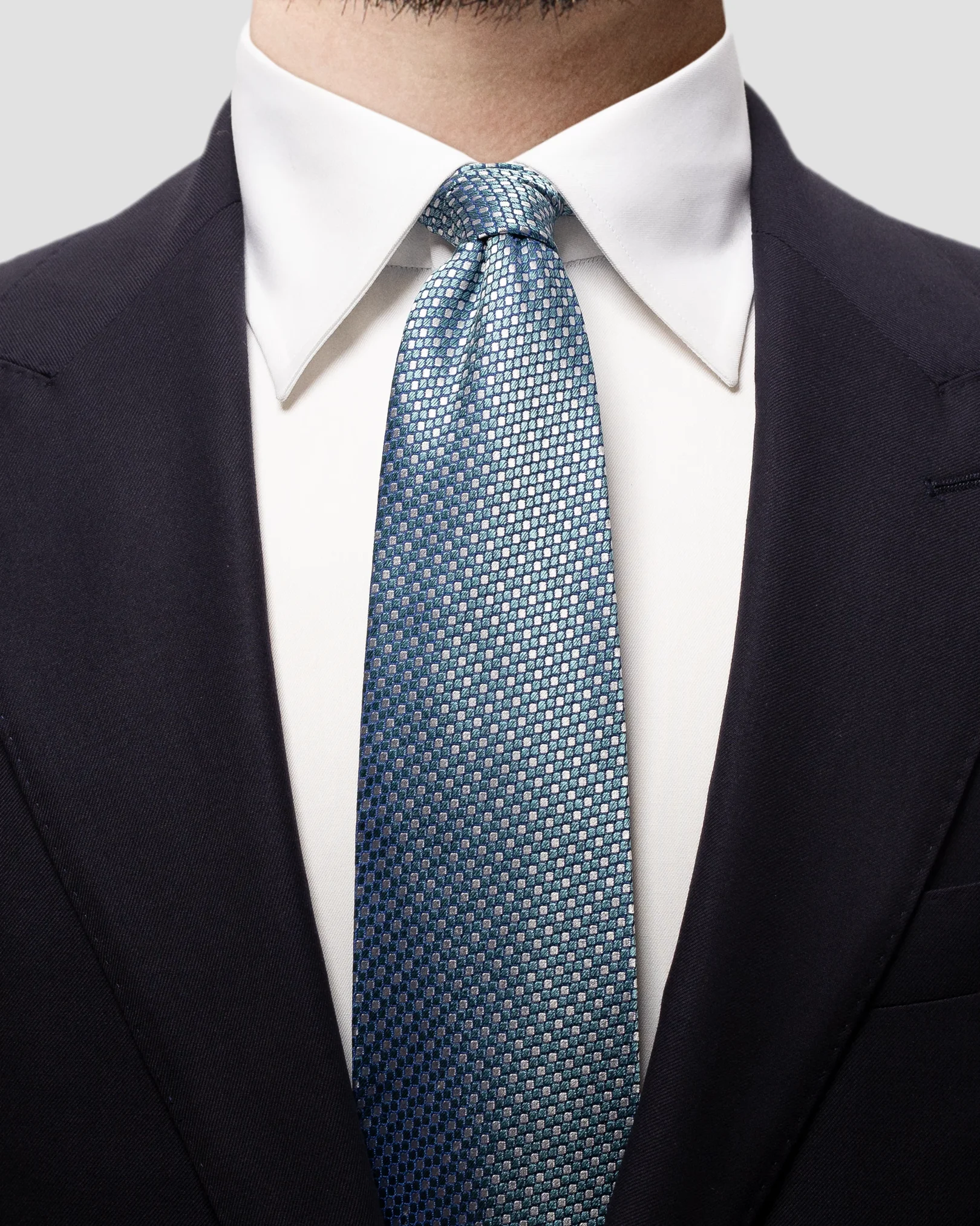 Eton - green dotted silk tie