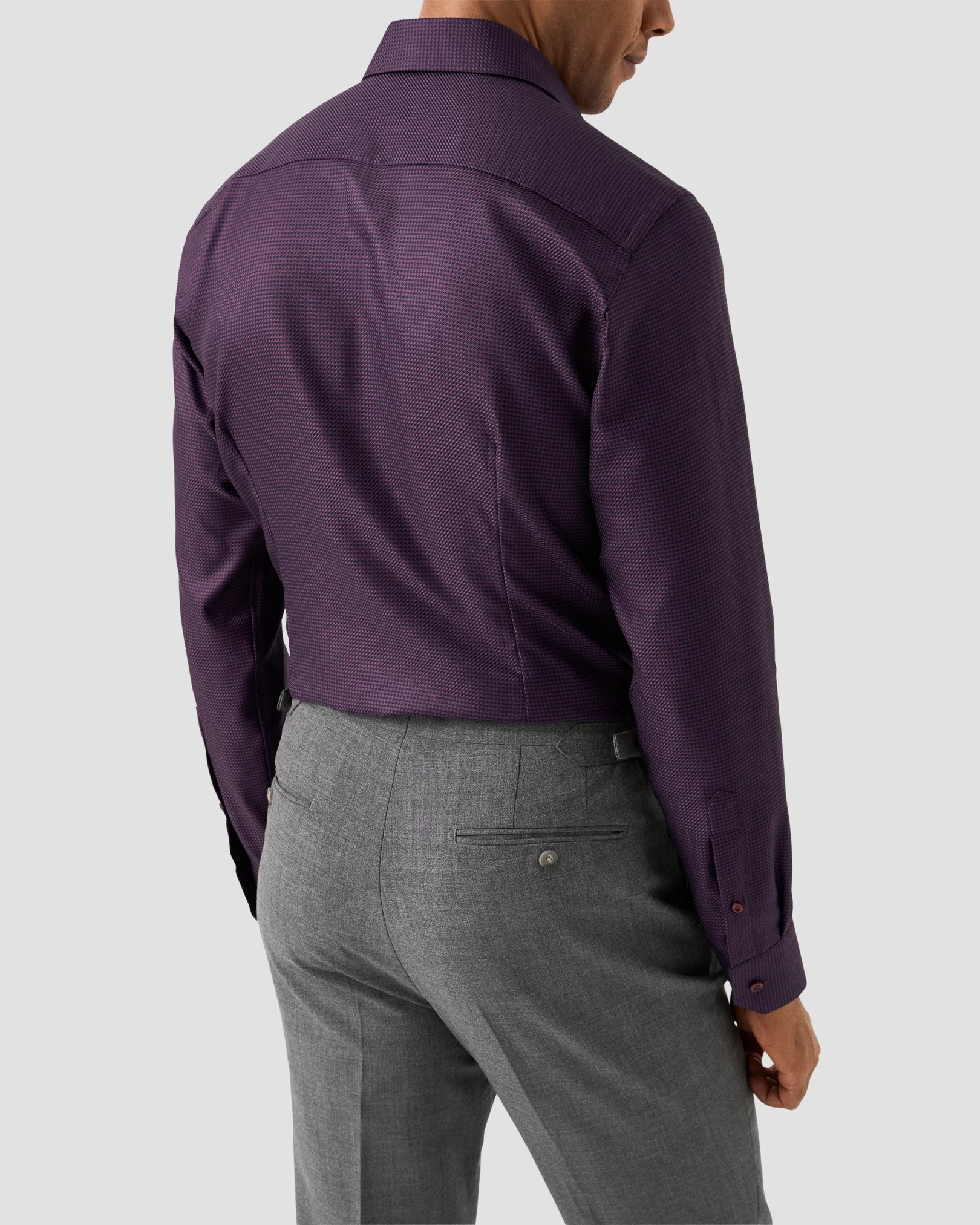 Eton - houndstooth king twill shirt 256