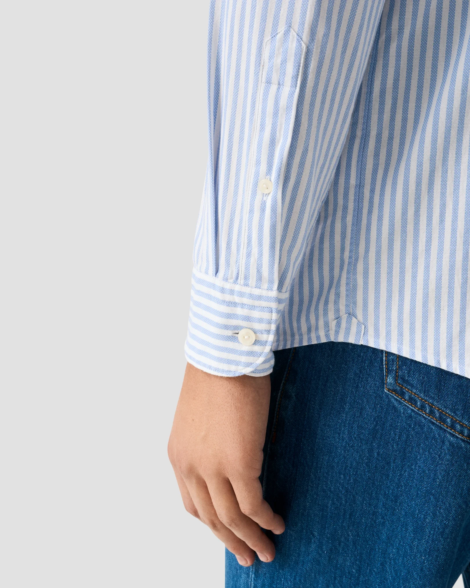 Eton - Striped Royal Oxford Shirt