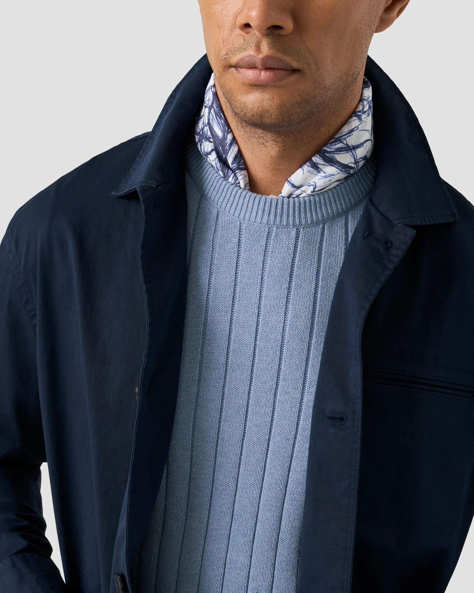 Eton - cotton structure knit crew neck