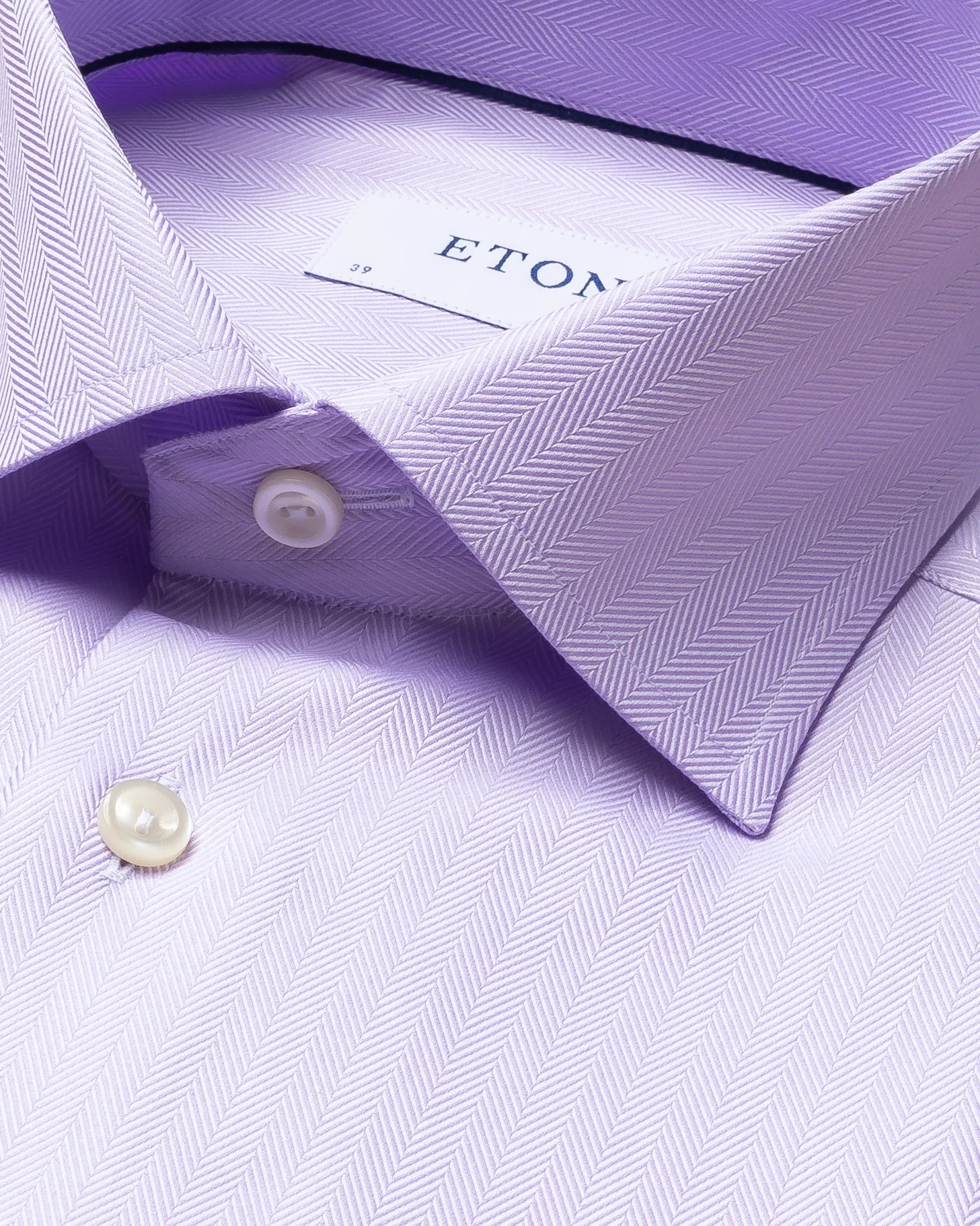Eton - purple herringbone twill shirt