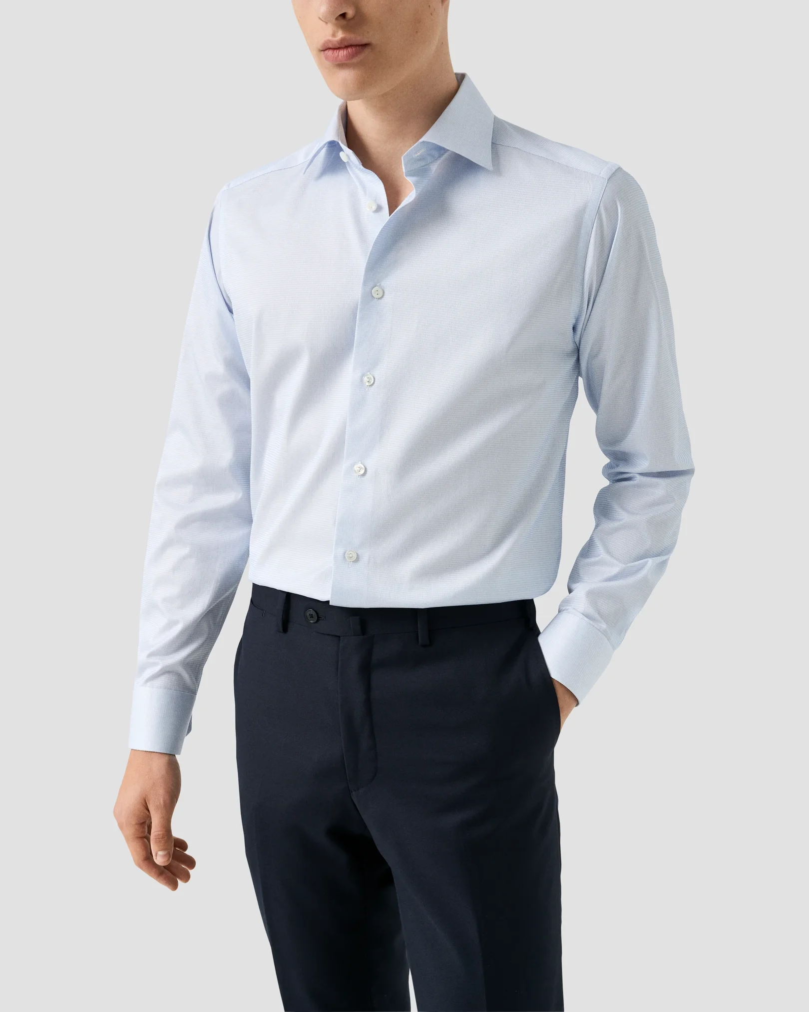 Eton - semi solid supima 120 shirt cut away