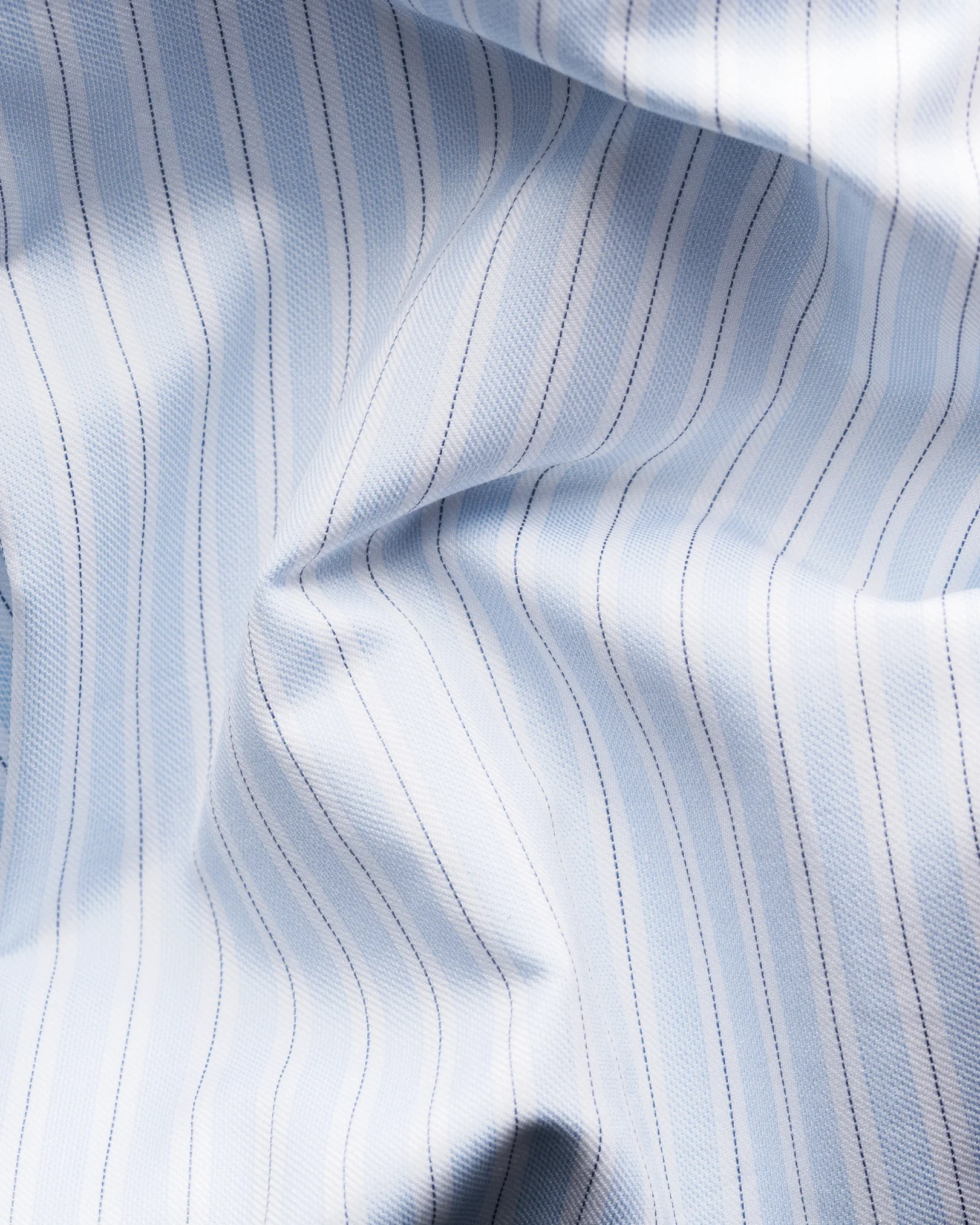 Eton - light blue striped twill shirt