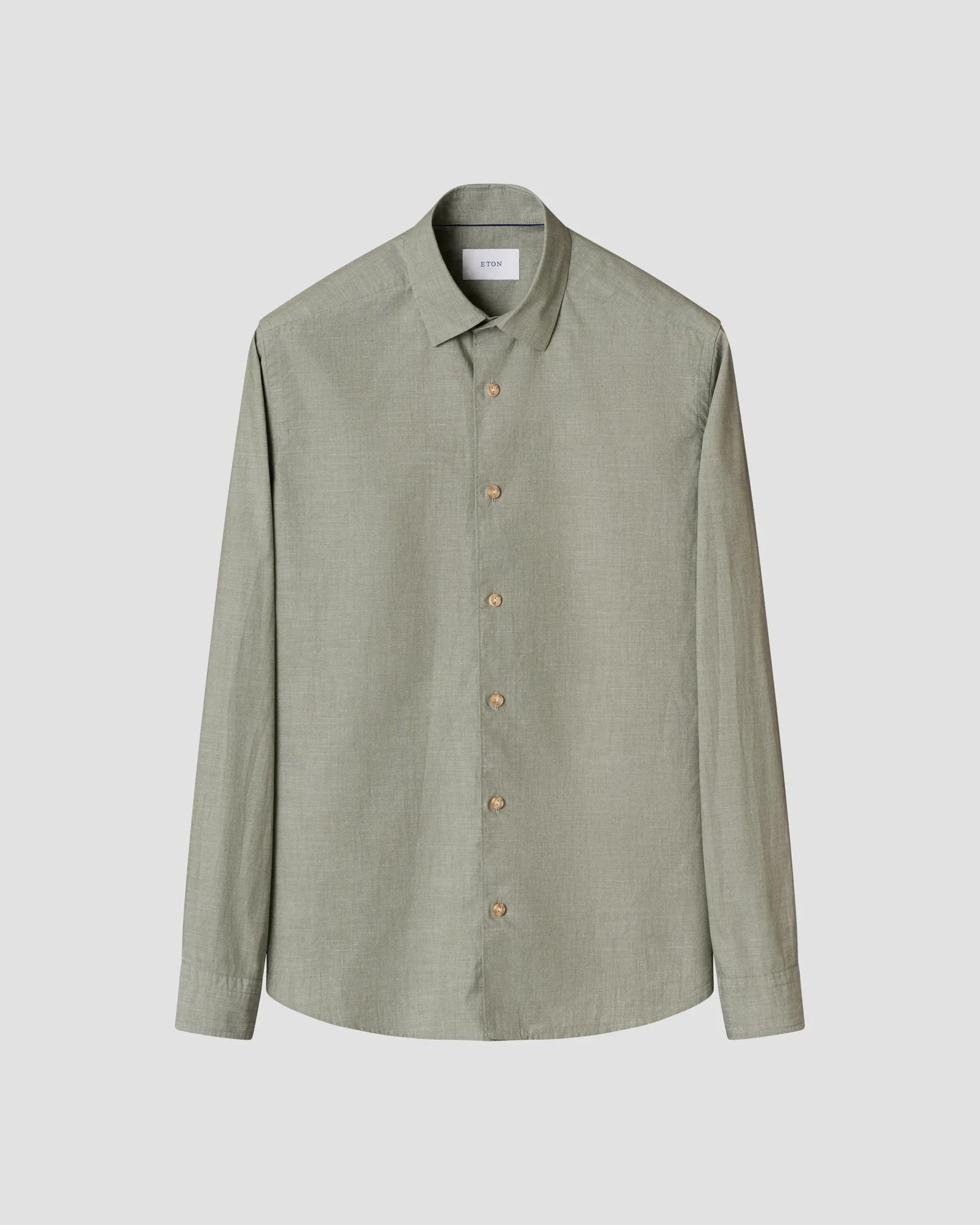 Eton - dark green solid chambray shirt 261
