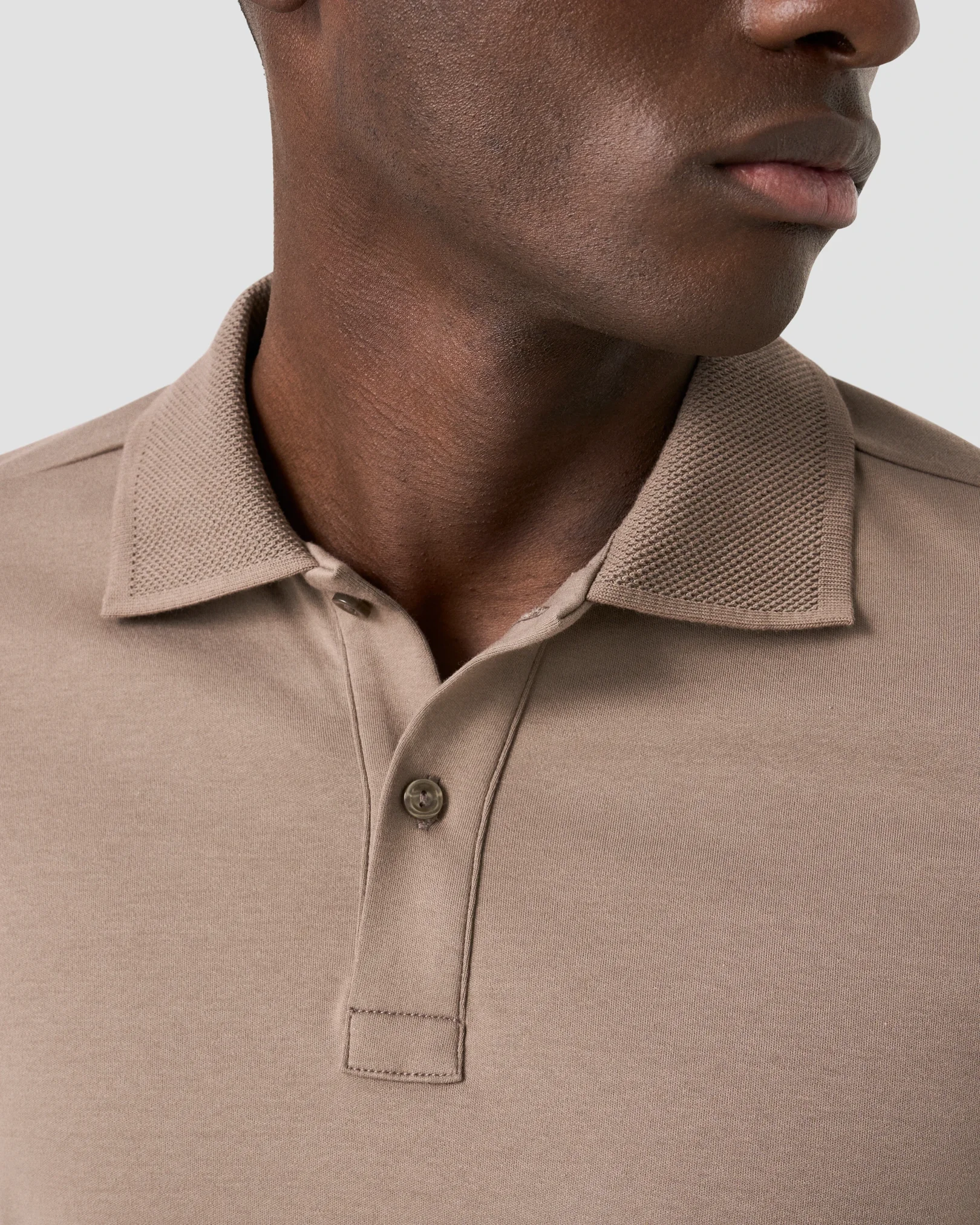 Eton - interlock polo shirt brown interlock polo shirt