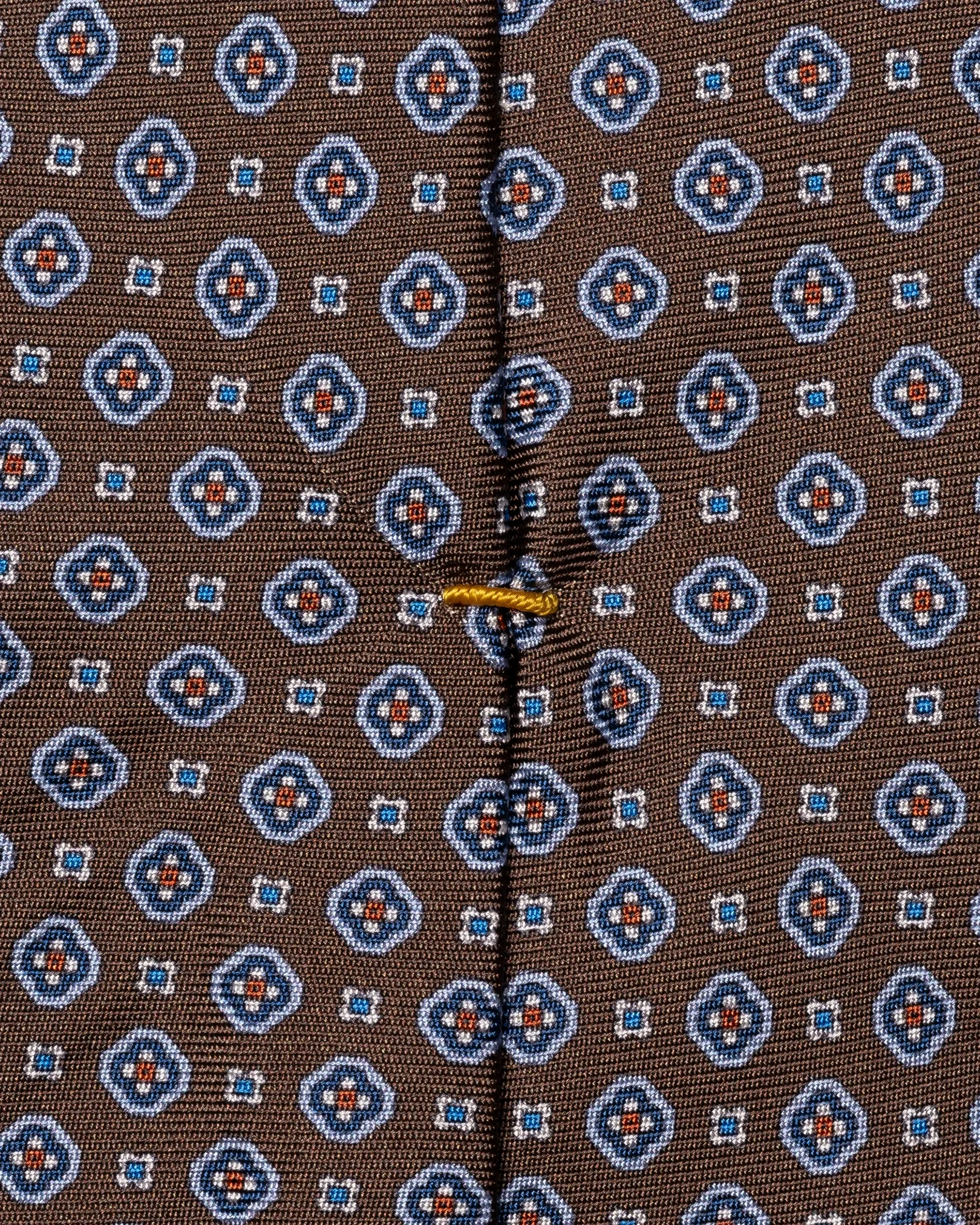 Eton - brown medallion printed silk tie