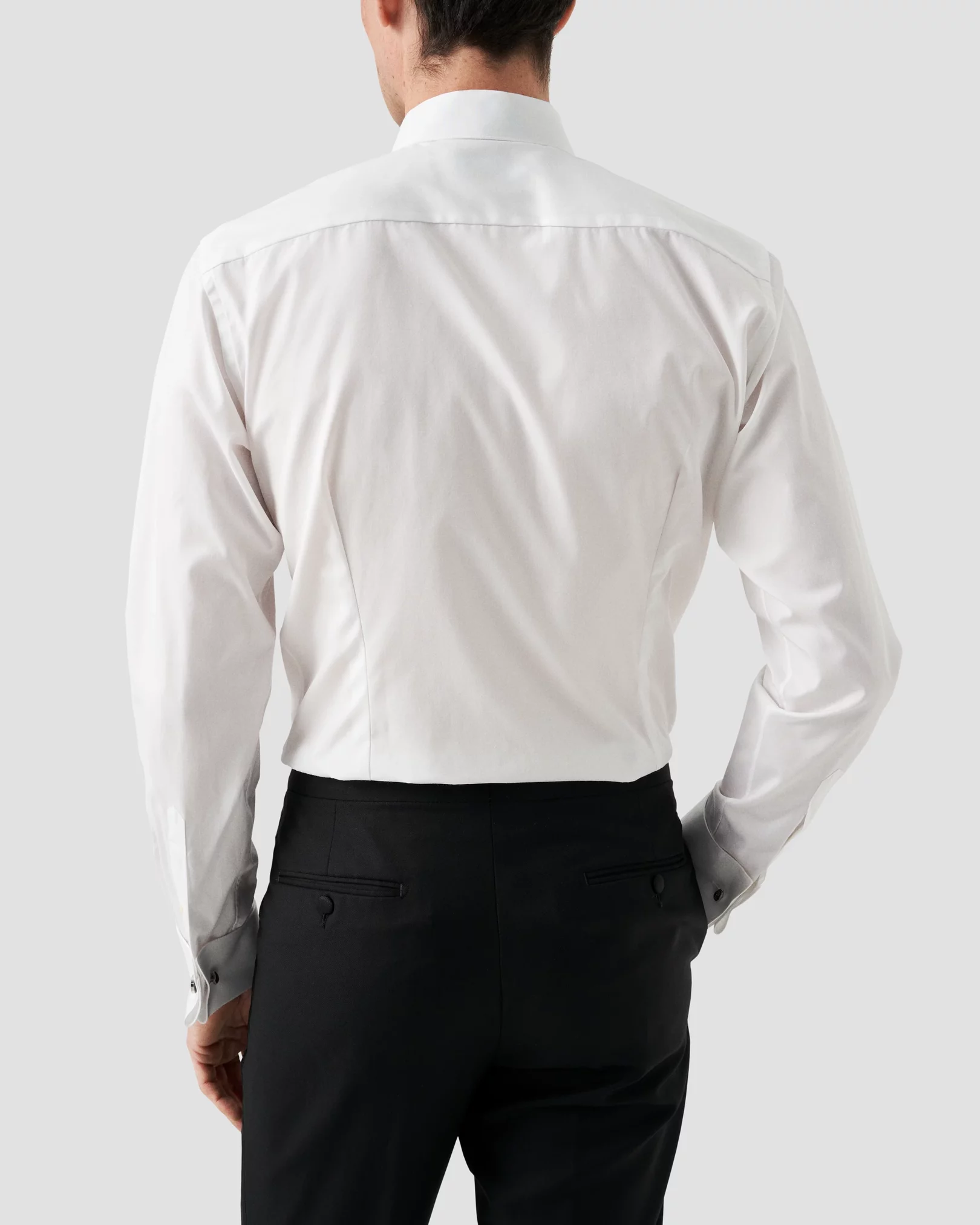 Eton - pique black tie shirt