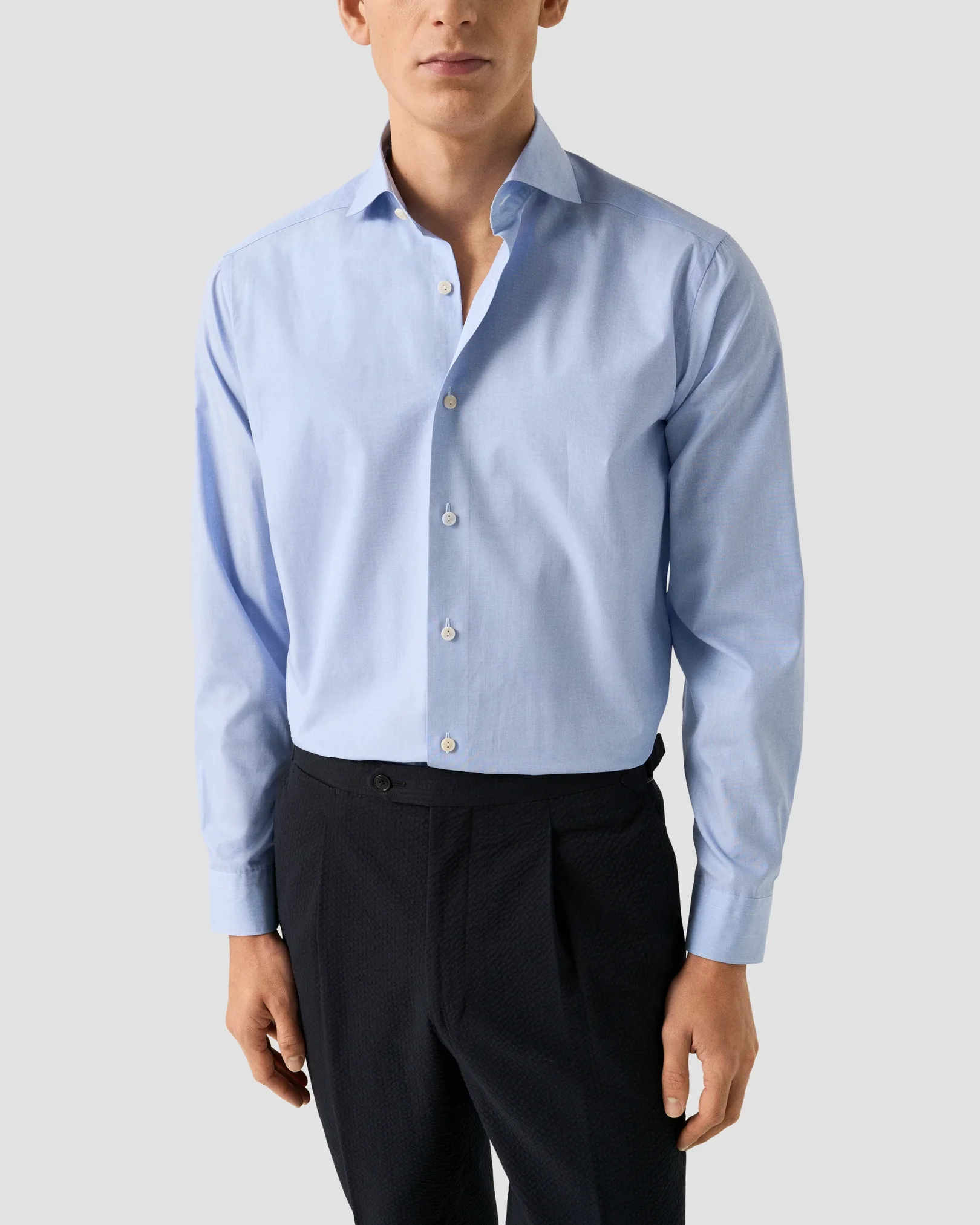 Eton - mid blue end on end breeze poplin shirt 261