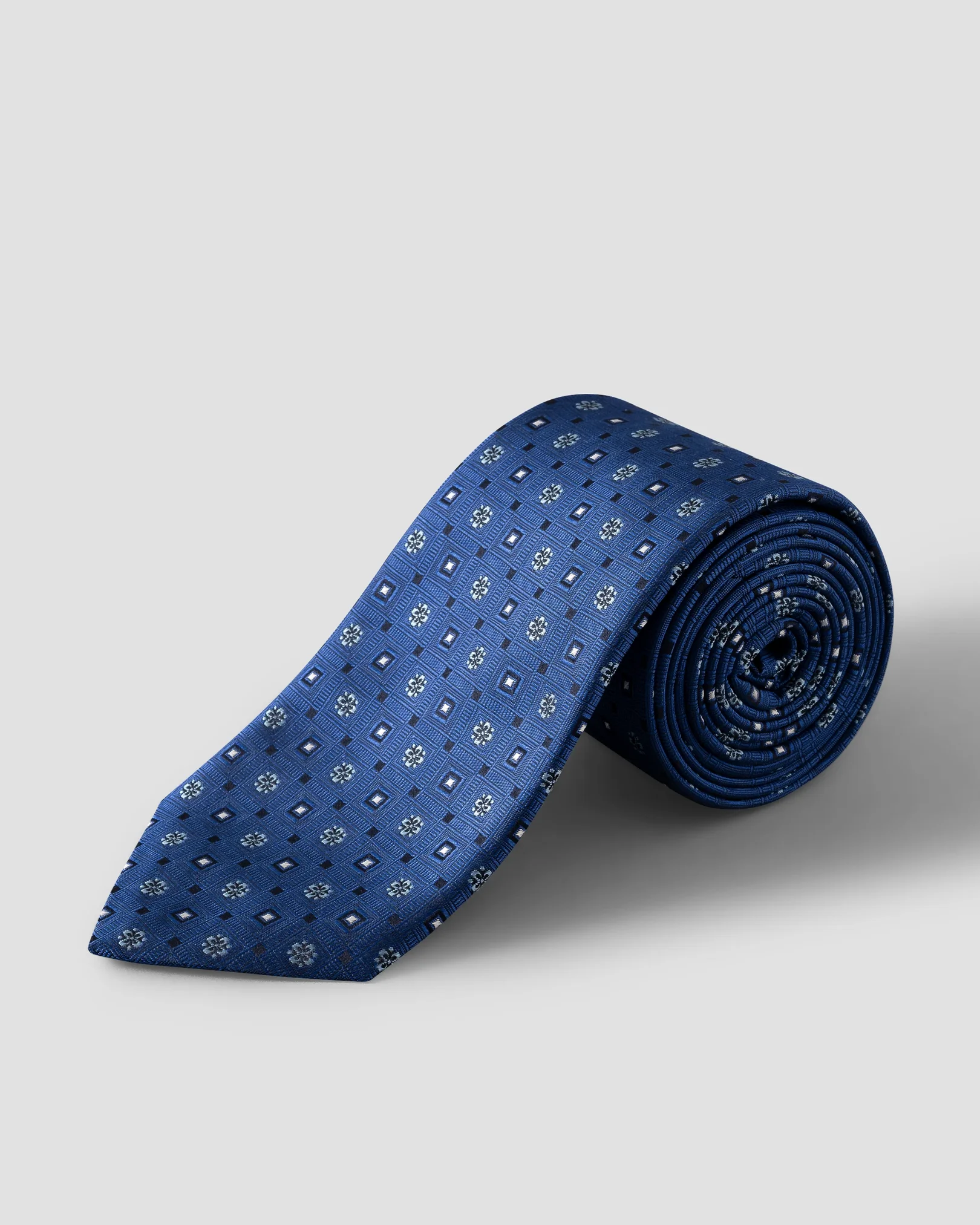 Eton - geometric woven silk tie dark 236
