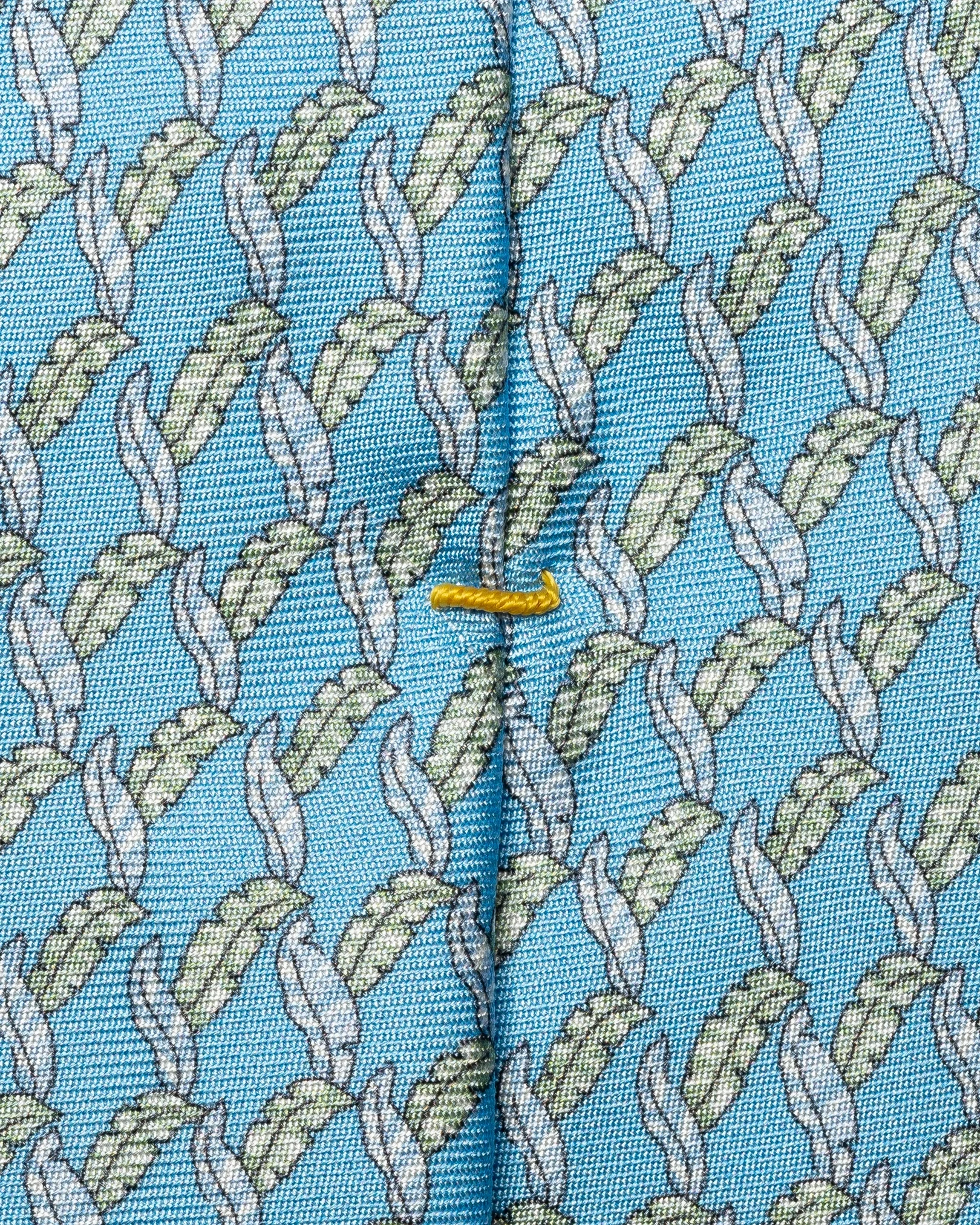 Eton - mid blue leaf print silk tie