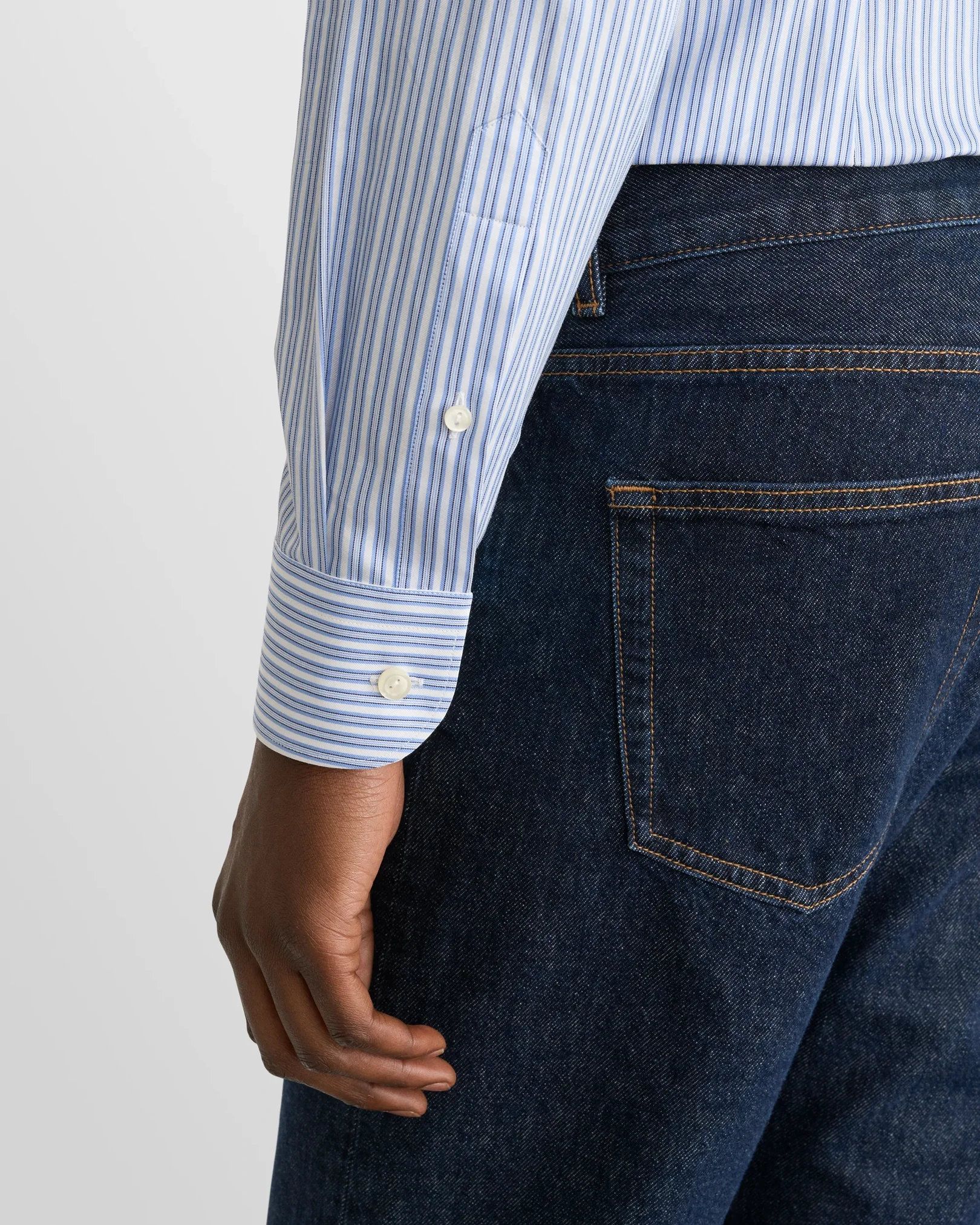 Eton - White Collar Striped Signature Twill Shirt