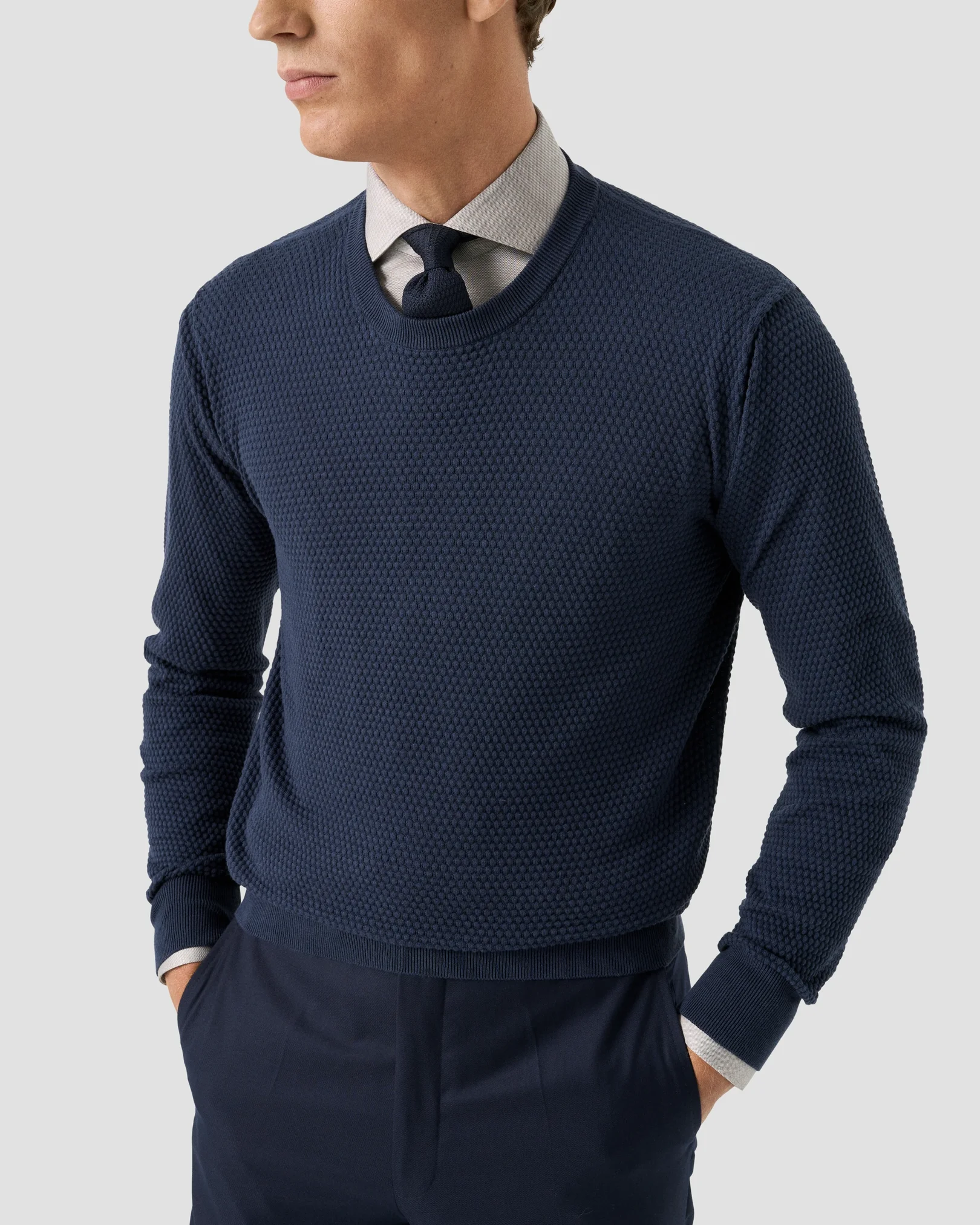 Eton - beige filo di scozia knit shirt