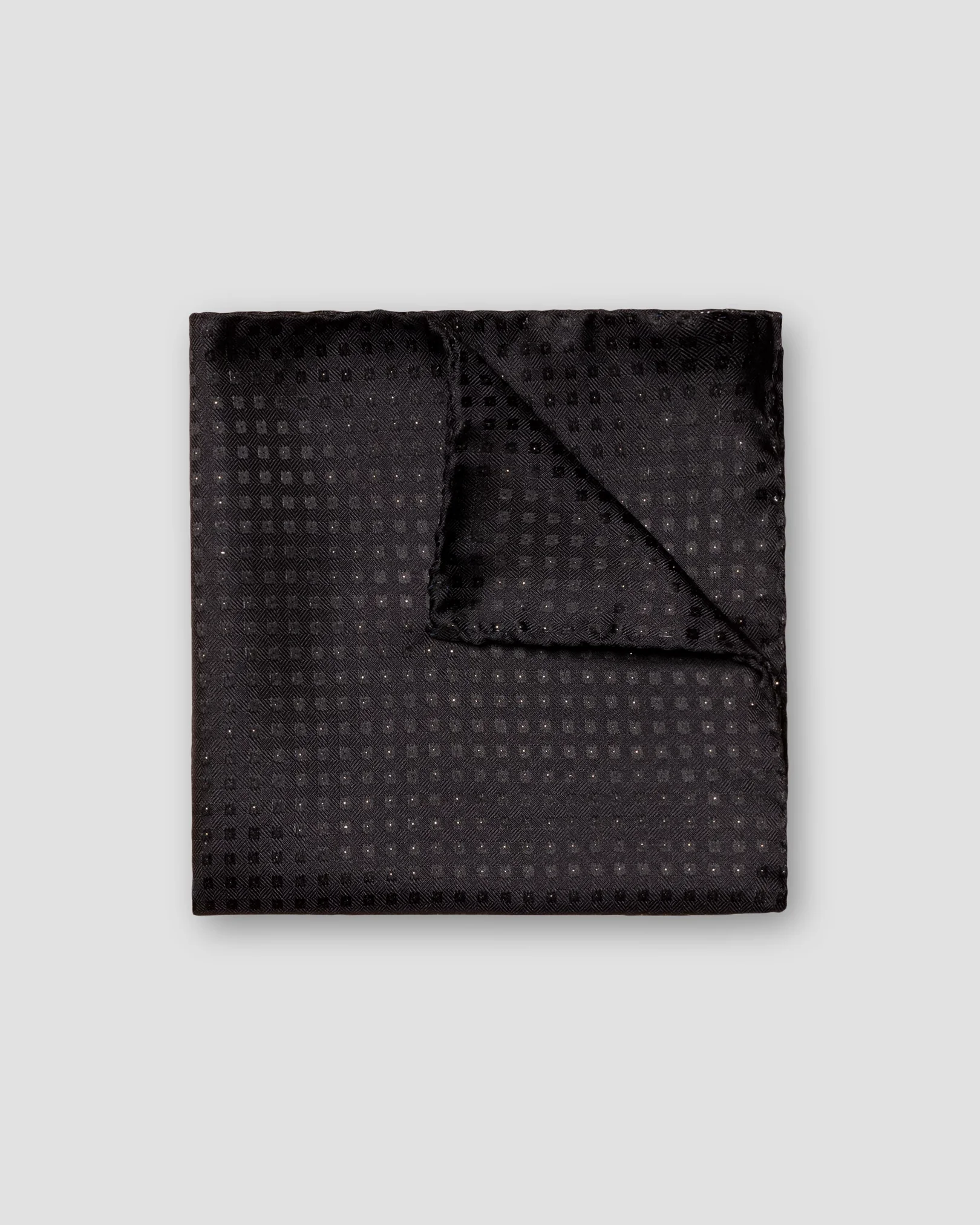 Eton - black heeringbone pocket square