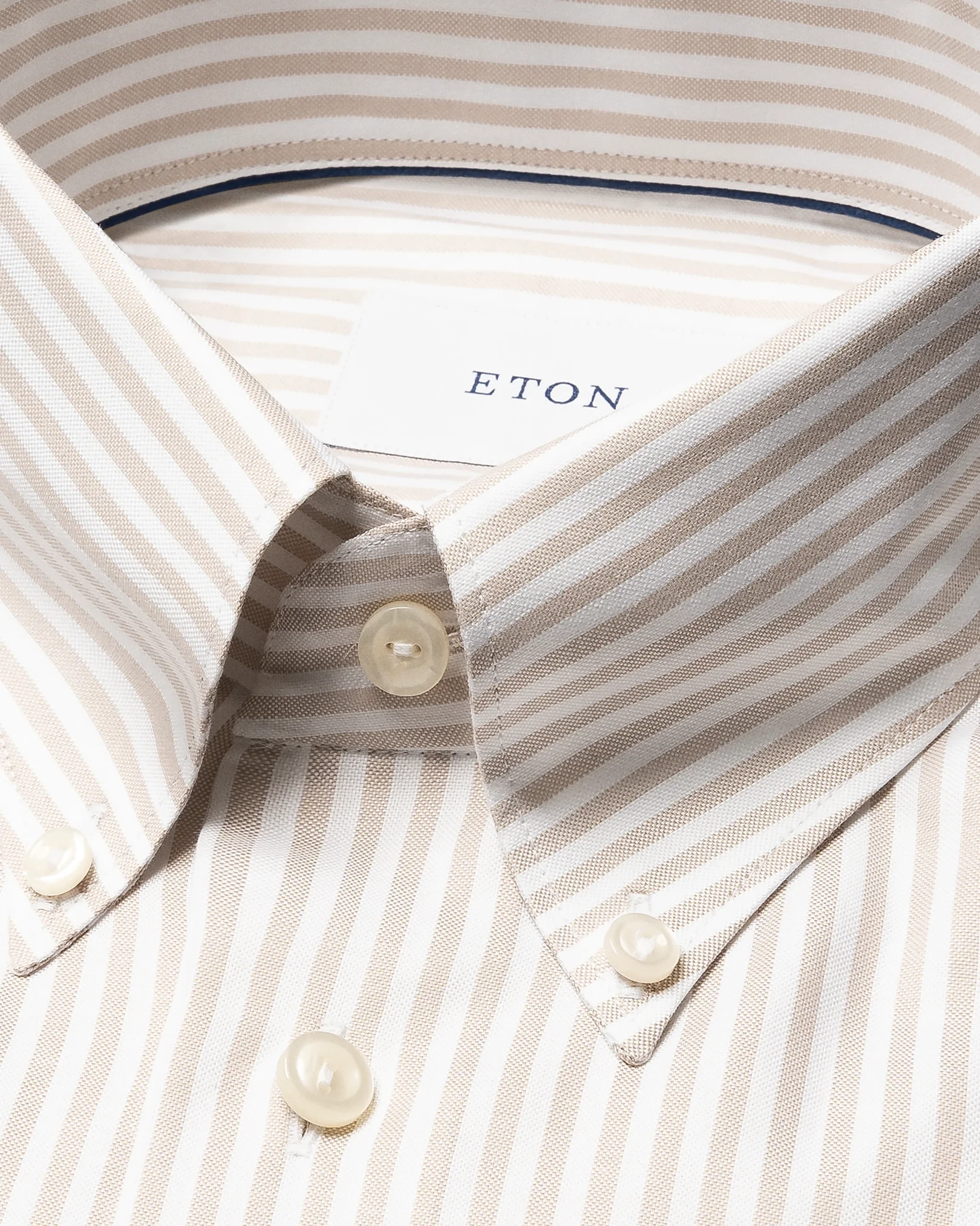 Eton - beige stripe signature oxford shirt