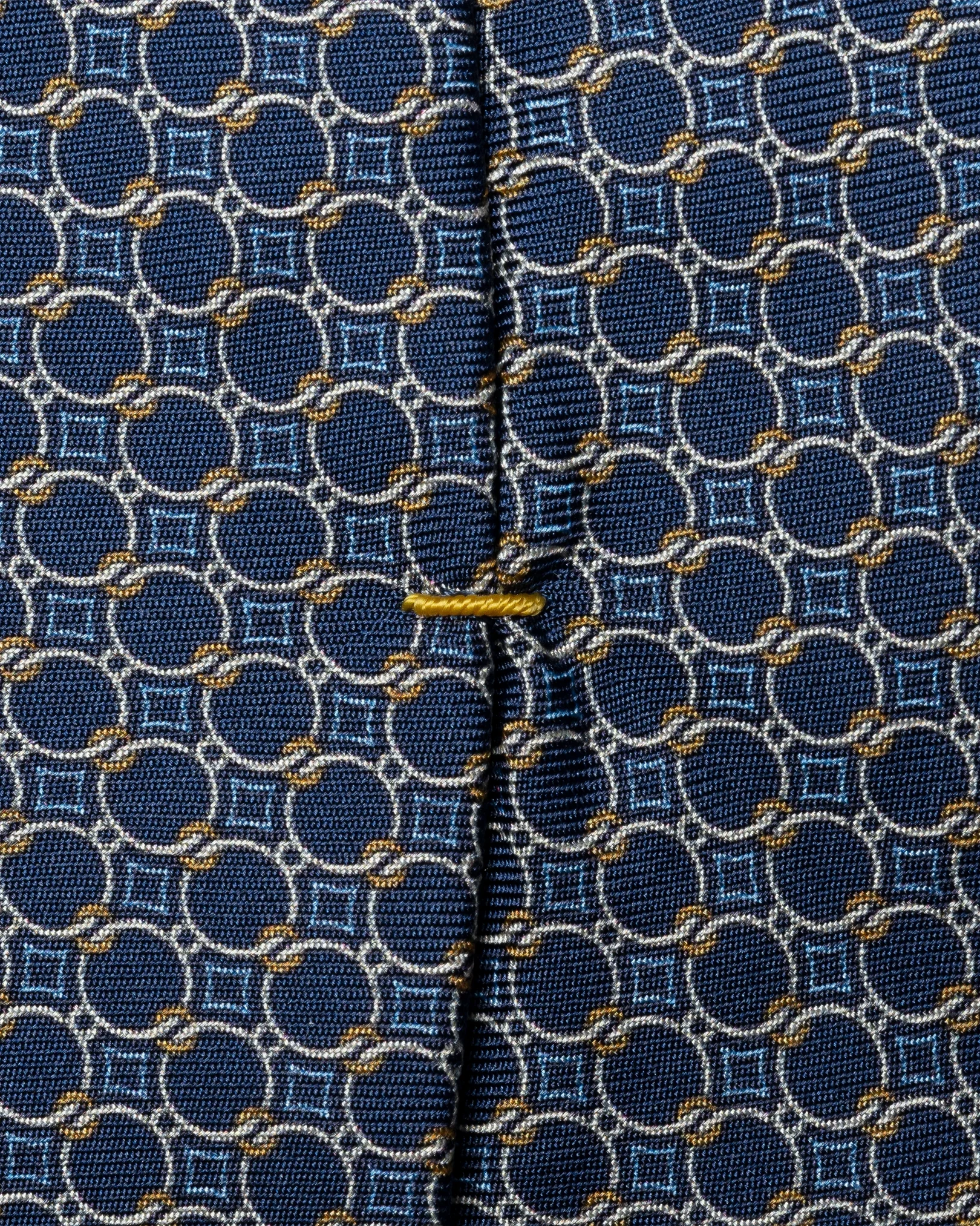 Eton - dark blue geometric print silk tie