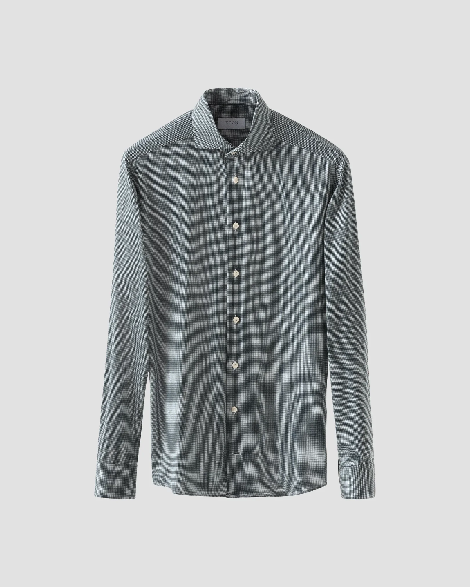 Eton - Green Checked Knitted Shirt