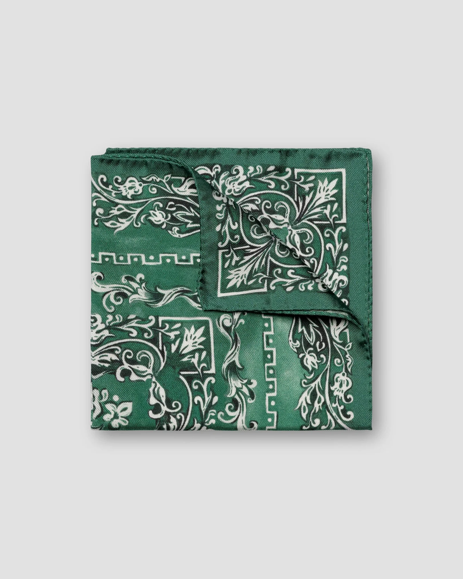 Pochette en Soie Vert Foncé à Médaillons