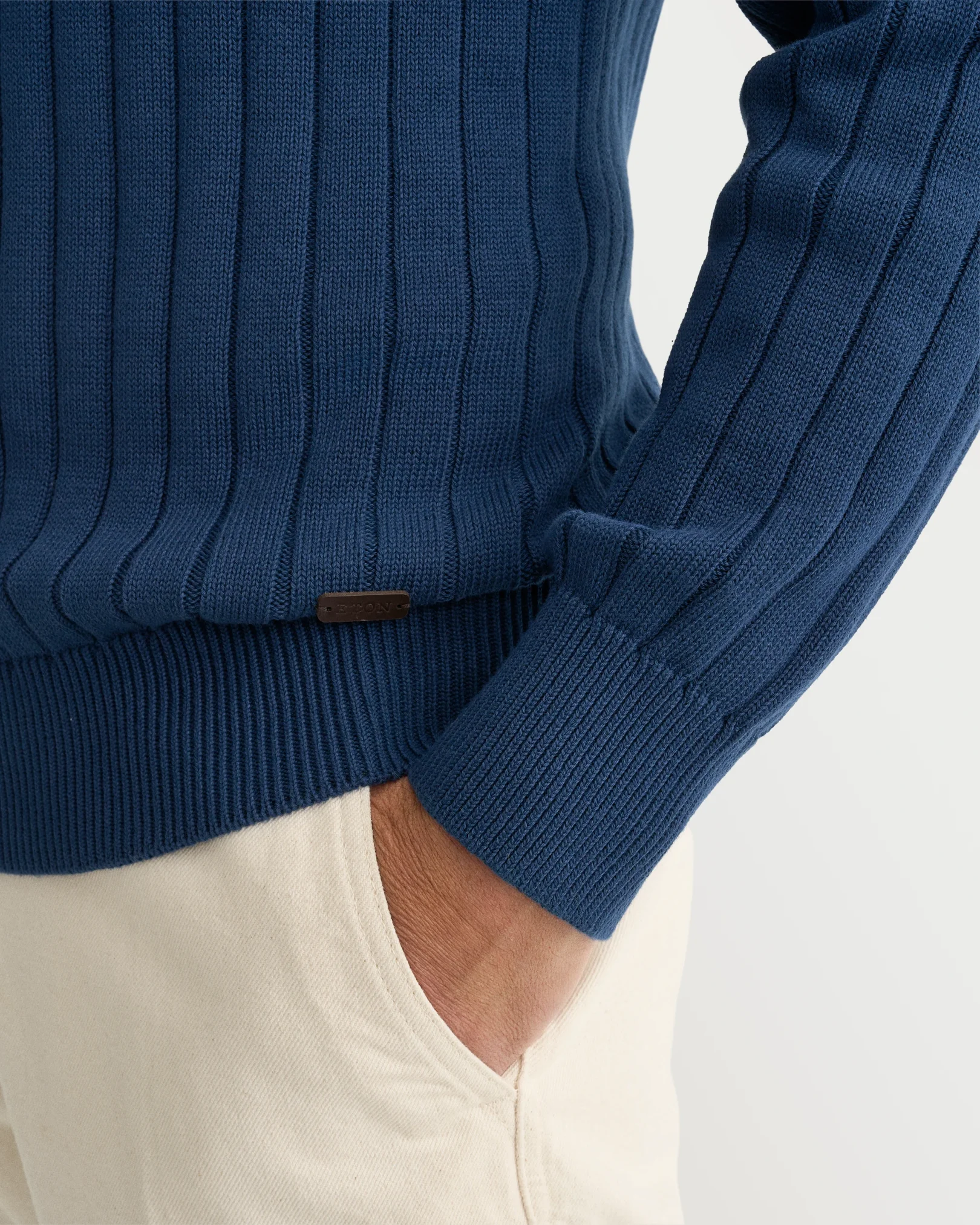 Eton - cotton structure knit crew neck 261