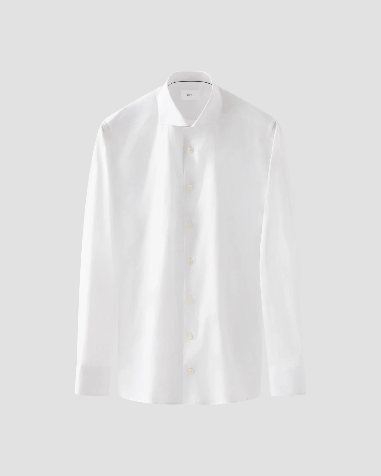 Eton - white solid signature oxford shirt wide spread rounded single slim