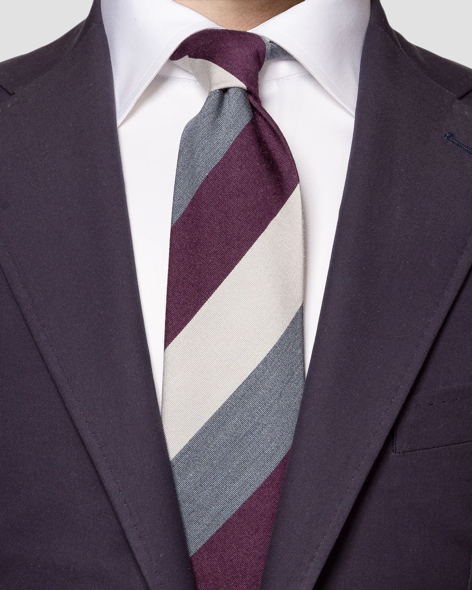 Eton - dark purple striped silk tie