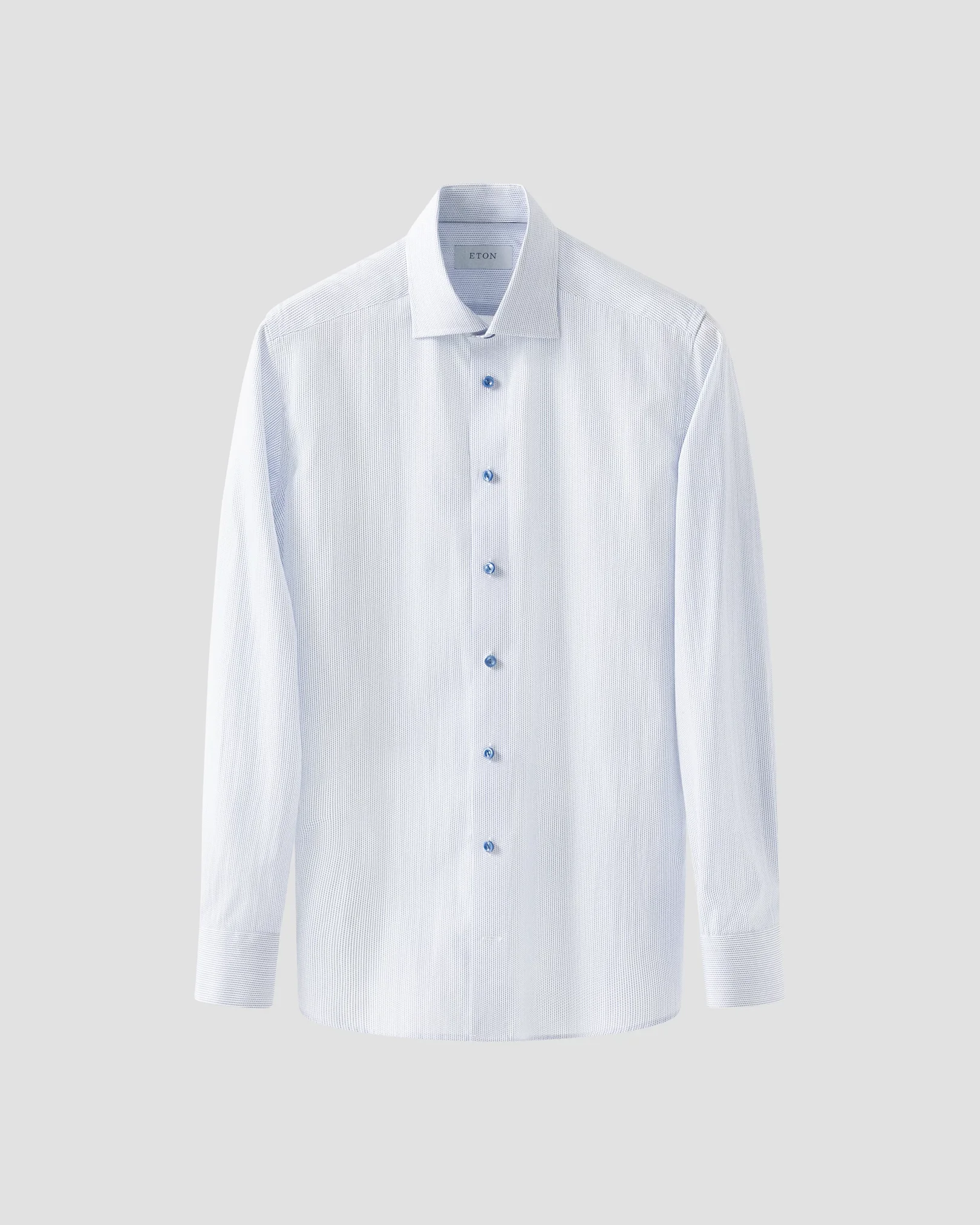 Eton - Blue Micro Print Signature Poplin Shirt