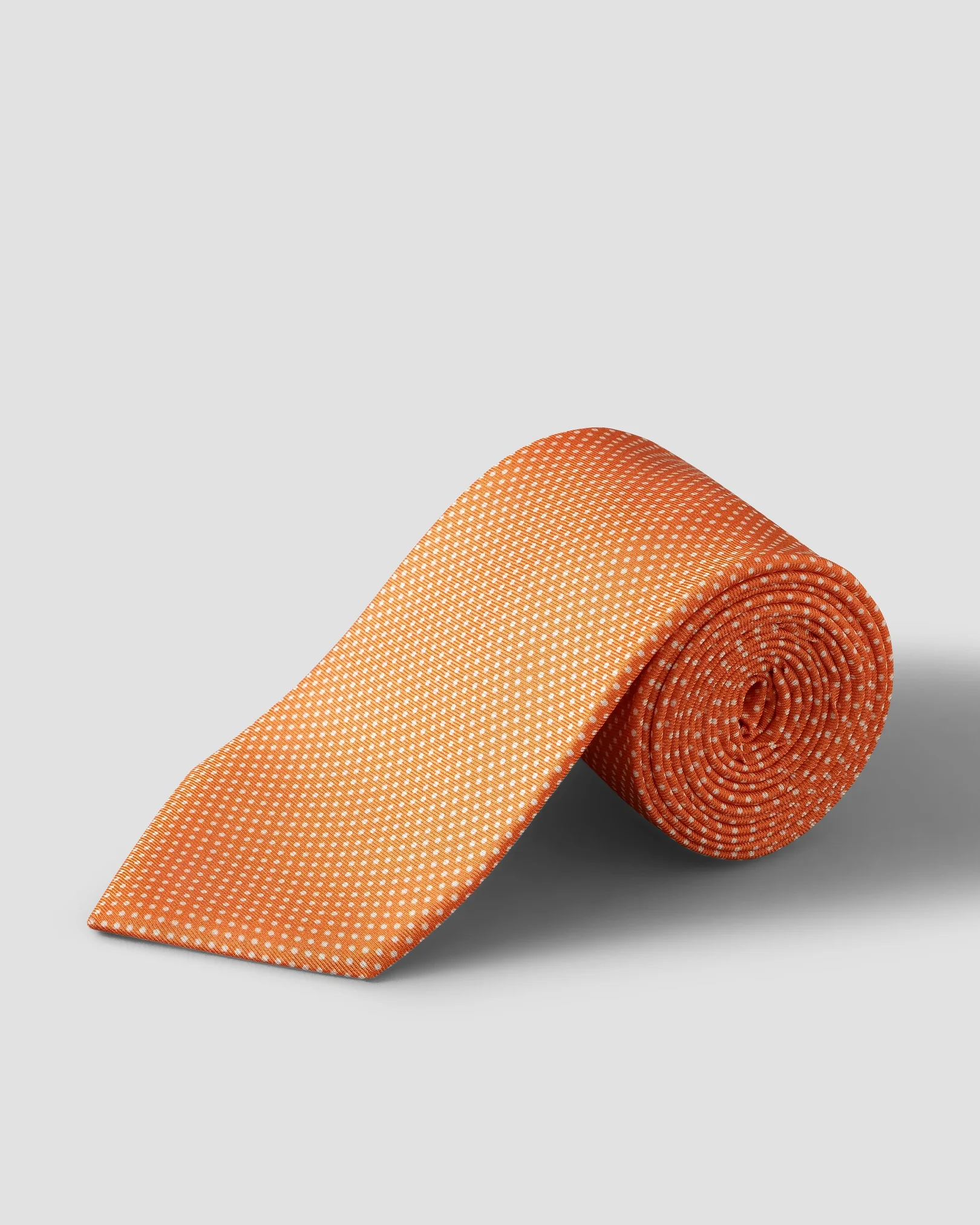 Eton - orange polka dot print silk tie