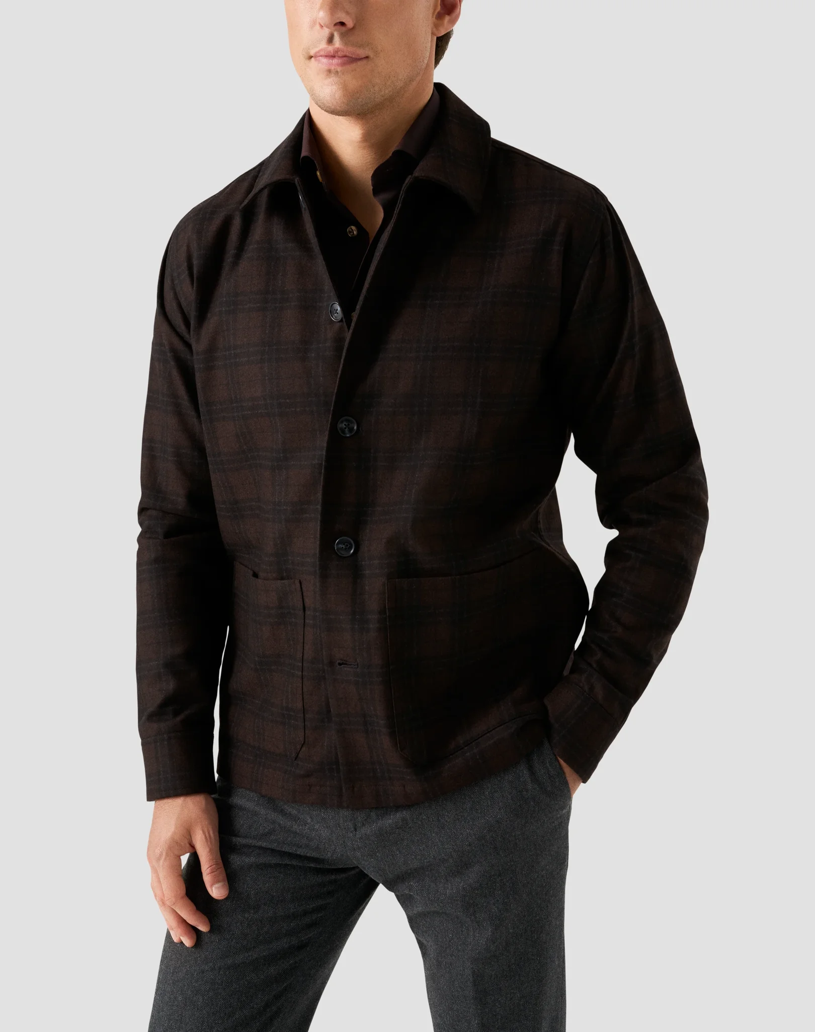 Eton - dark brown overshirt