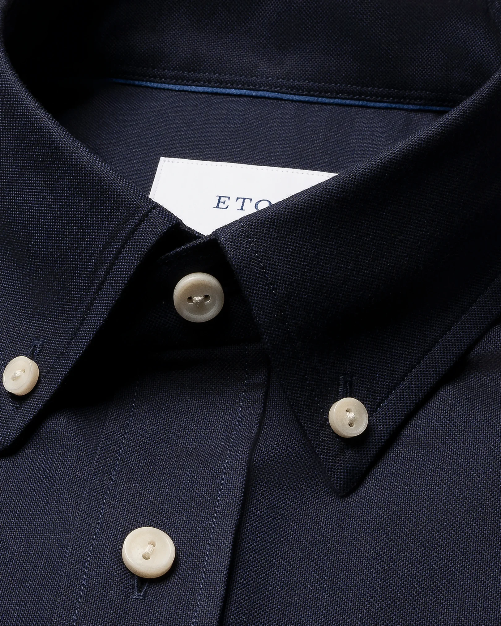 Eton - navy blue solid oxford shirt