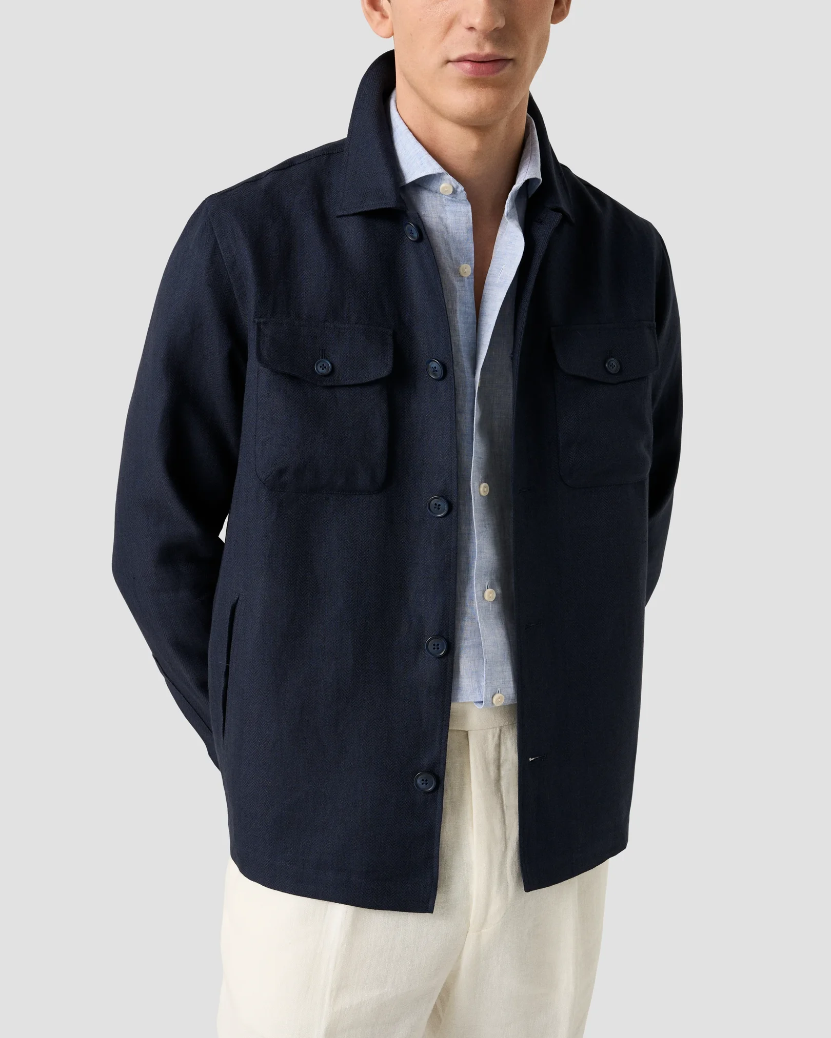 Eton - four pocket linen lyocell shirt jacket