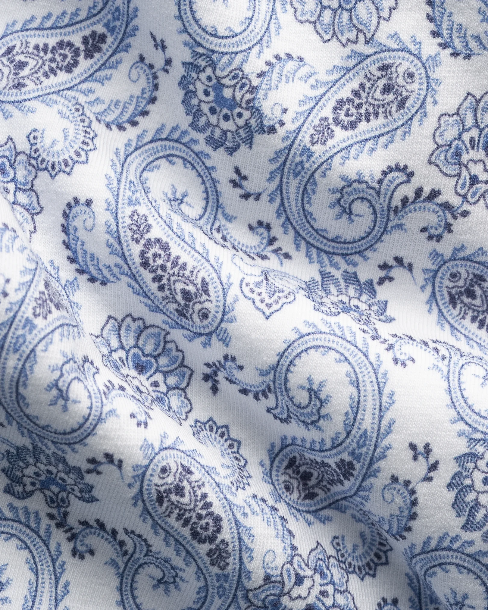 Eton - light purple paisley jersey stretch shirt