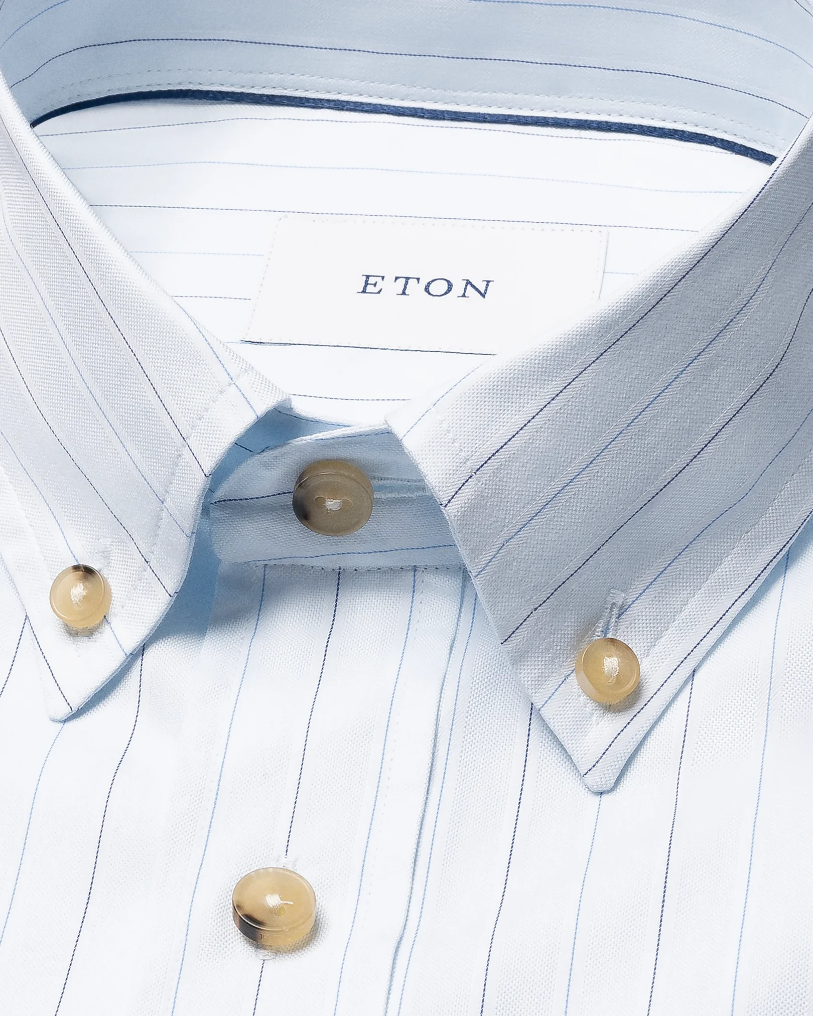 Eton - mid blue pin striped signature oxford shirt button down