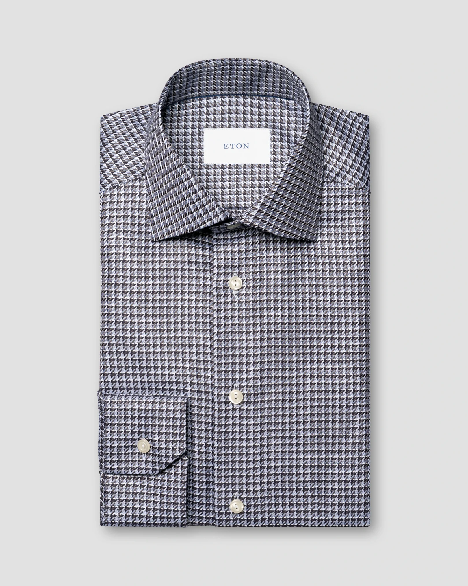 Eton - dark blue check king twill shirt