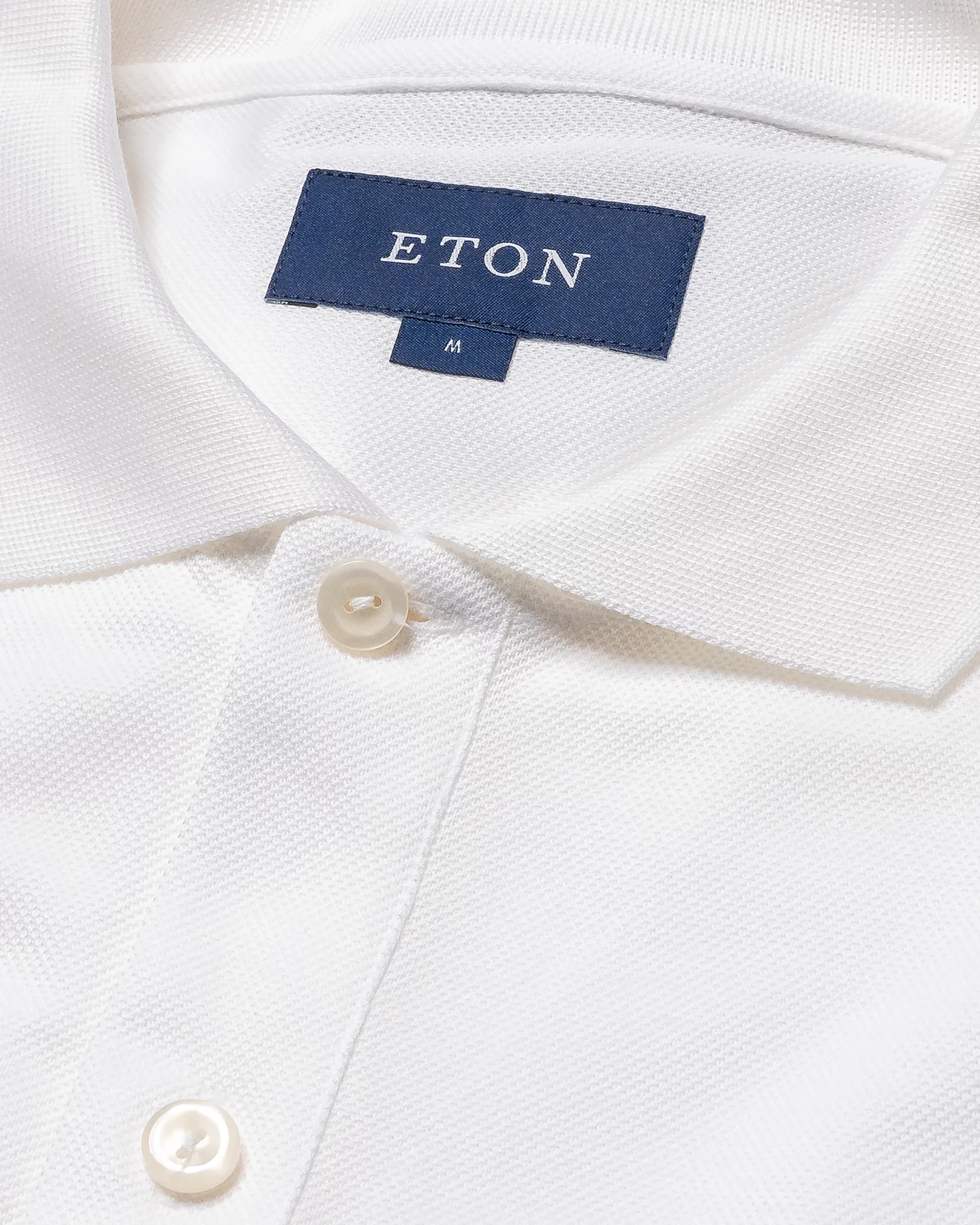 White Filo di Scozia Piqué Polo Shirt - Short Sleeve - Eton
