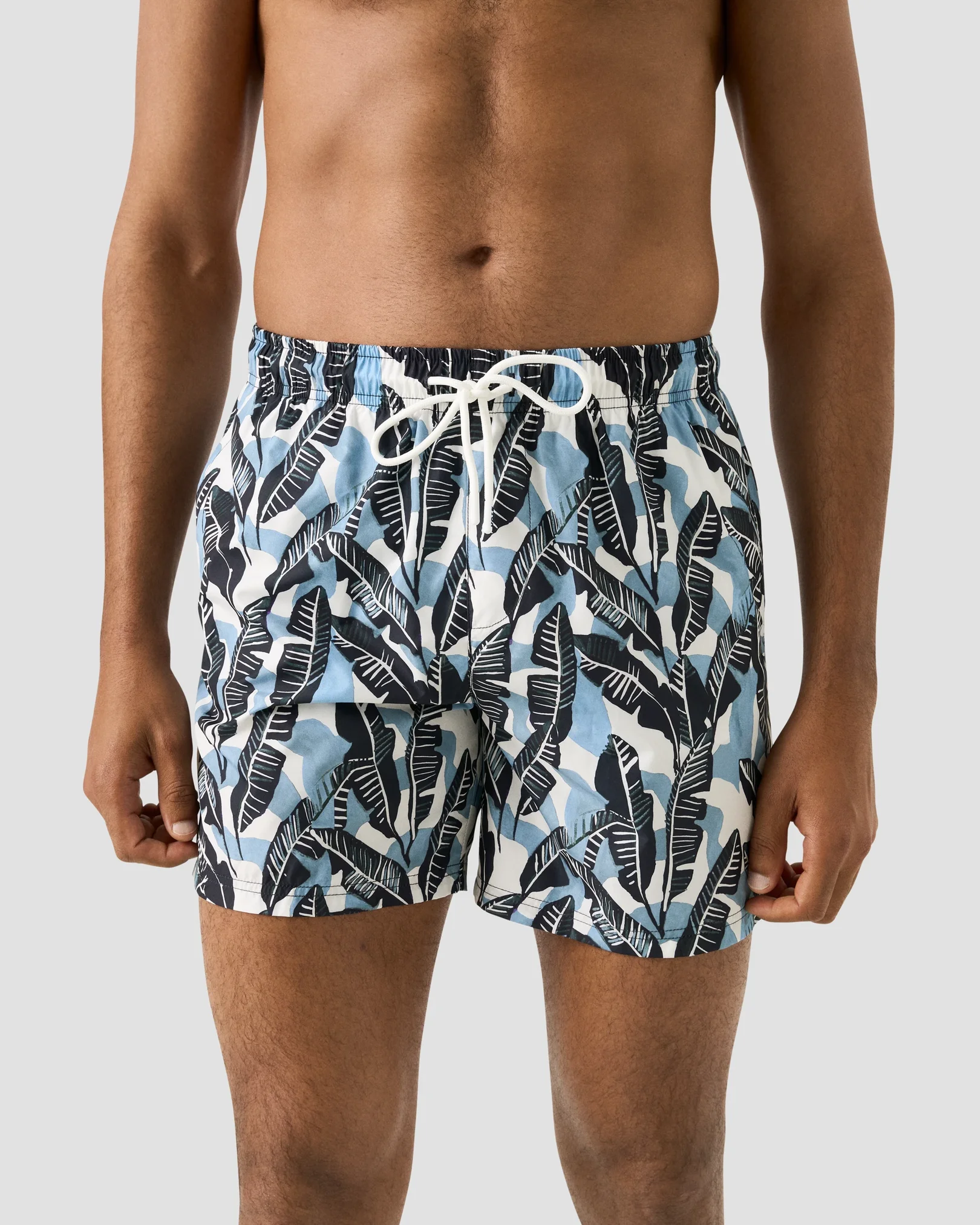 Eton - tropical leaf swim shorts