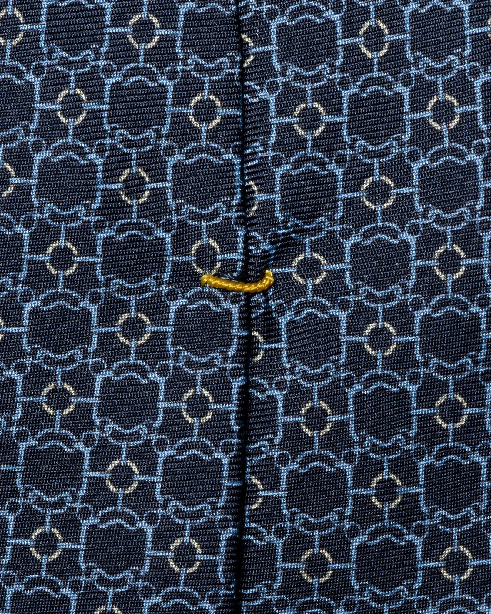 Eton - navy blue chain print silk tie 258