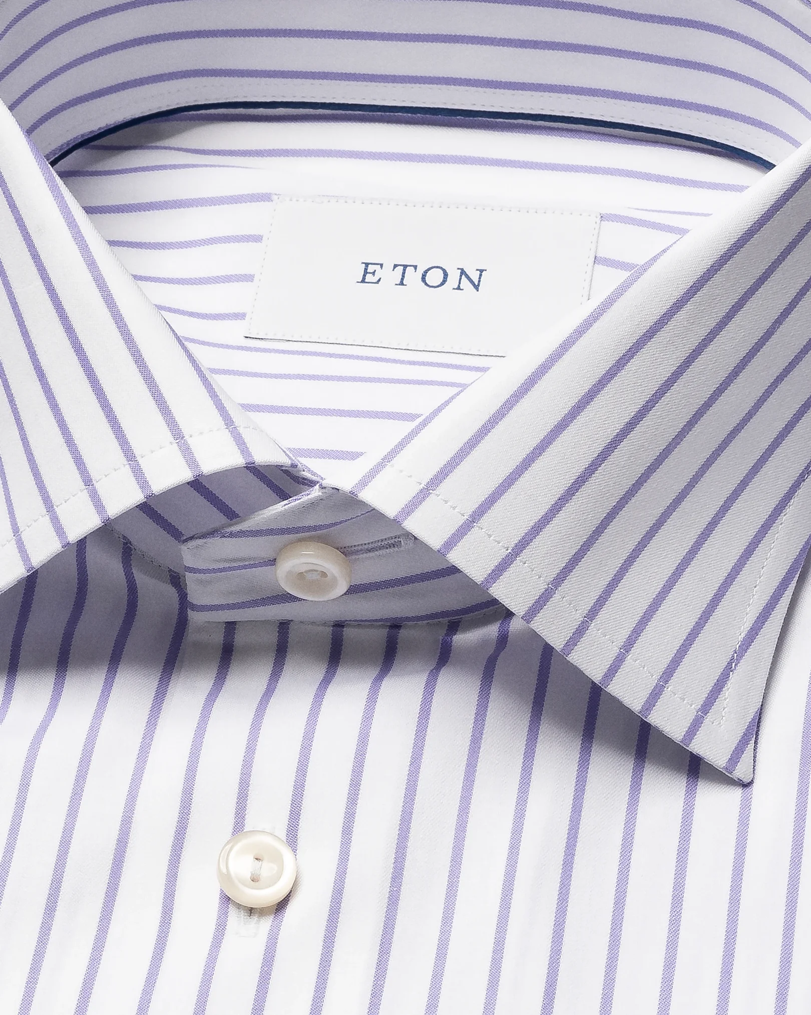 Eton - light purple striped signature twill shirt cut away contemporary