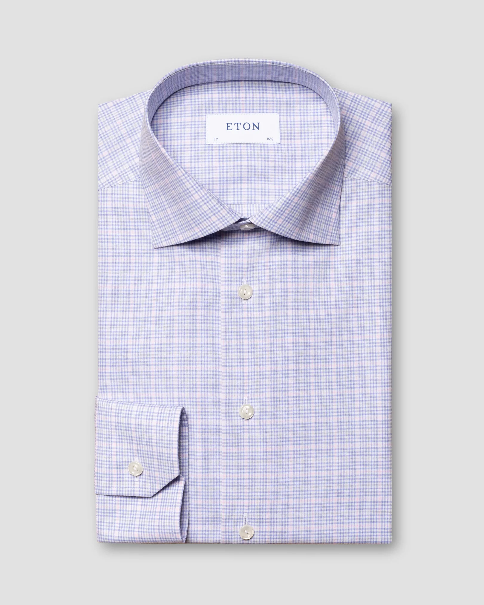 Eton - light purple fine twill melange cutaway