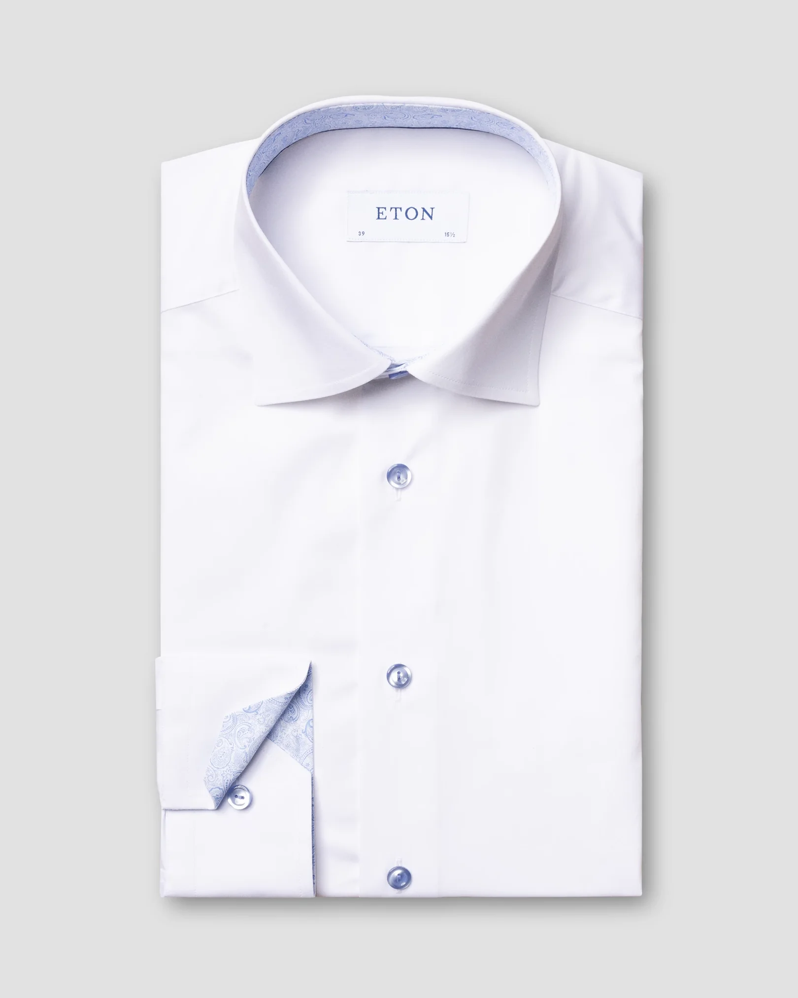 Eton - white twill stretch shirt contrasting details