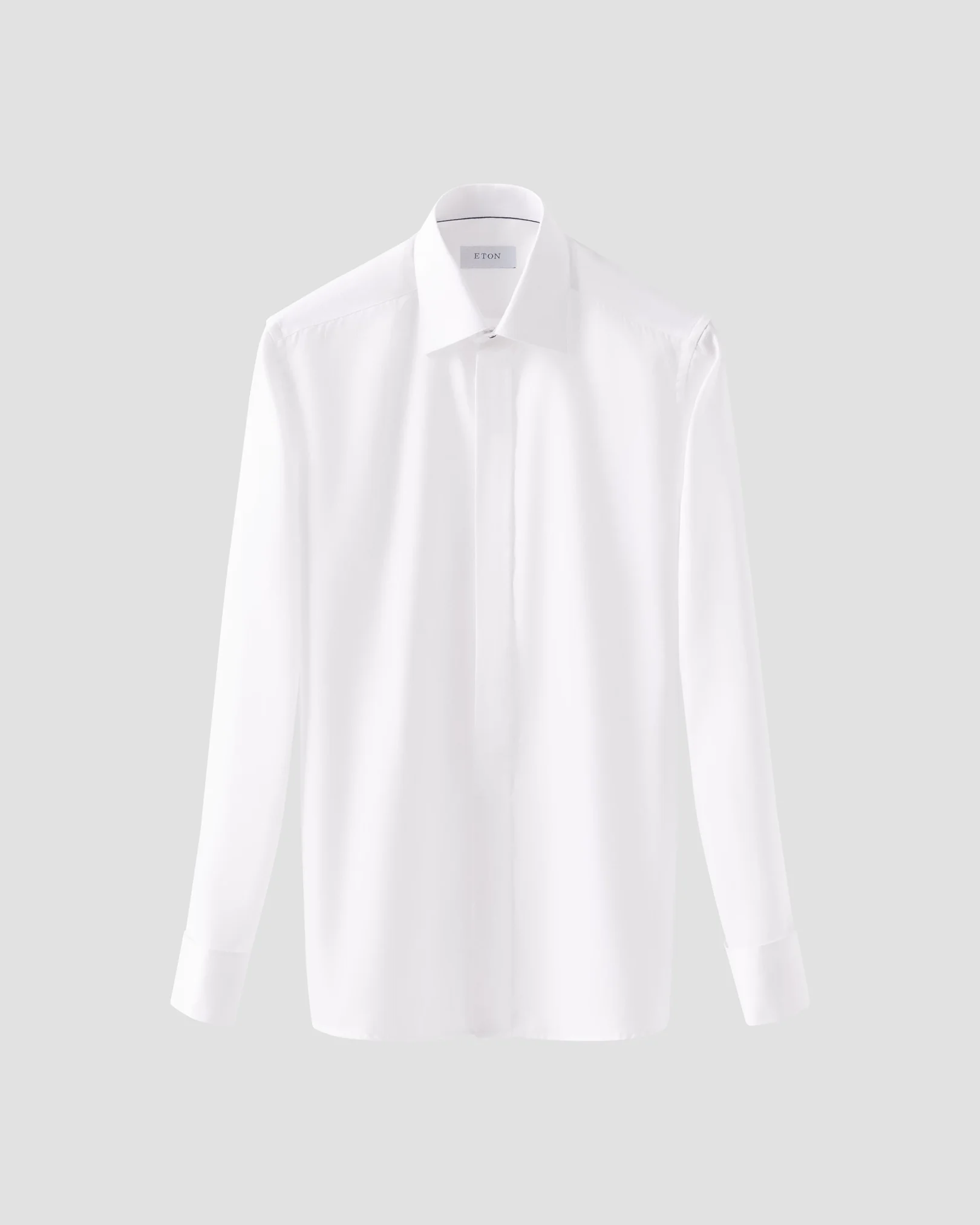 Eton - white fly front evening dobby shirt