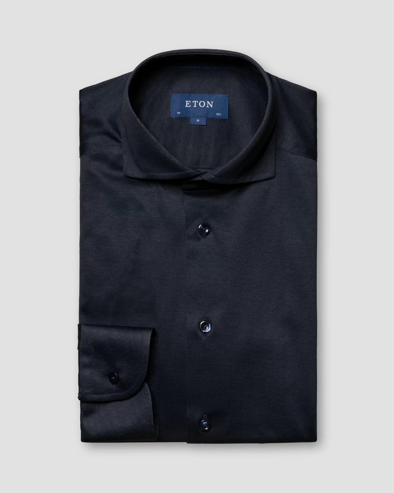 Navy Mélange Jersey Shirt - Eton