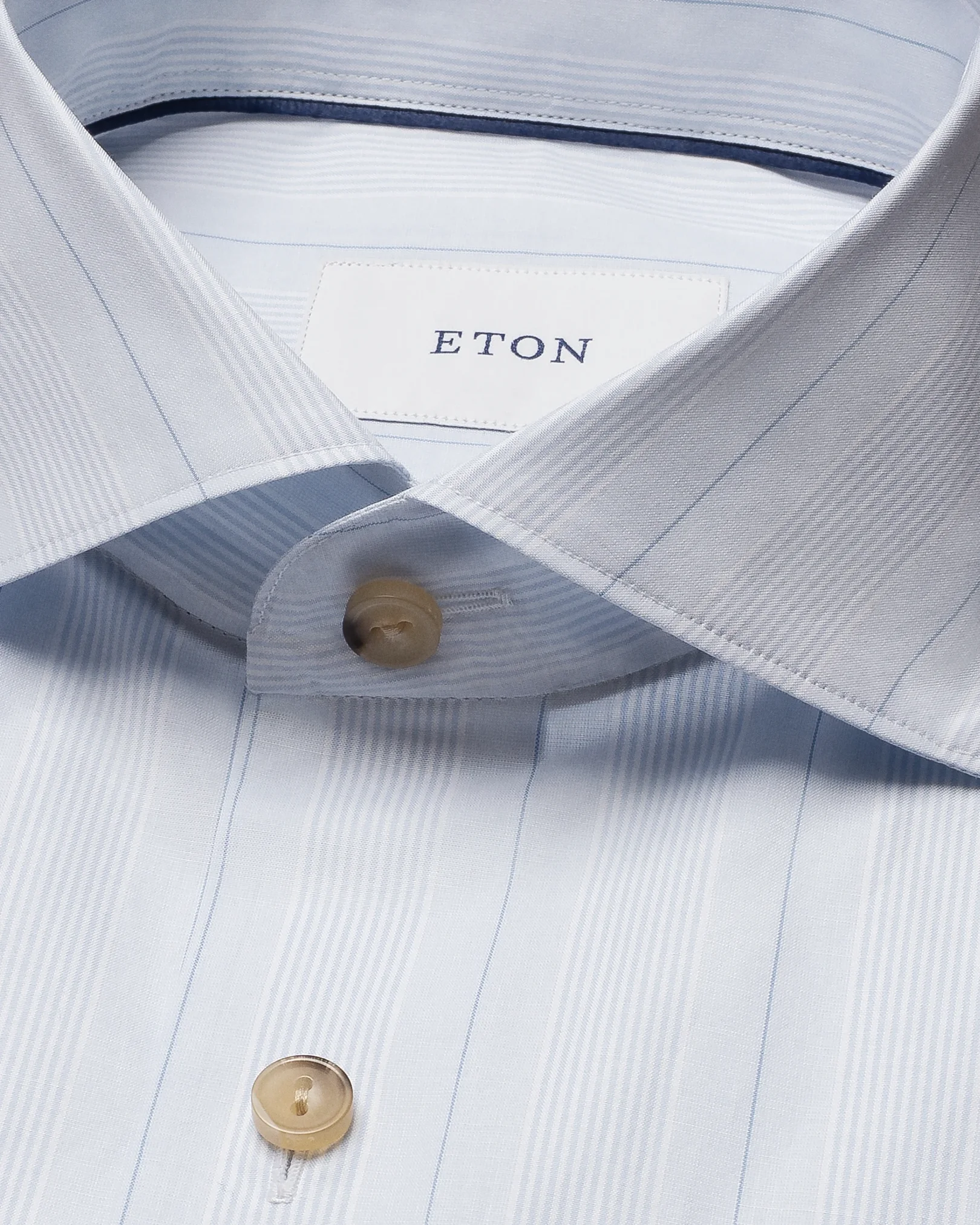 Eton - light blue multi striped lighweight poplin shirt