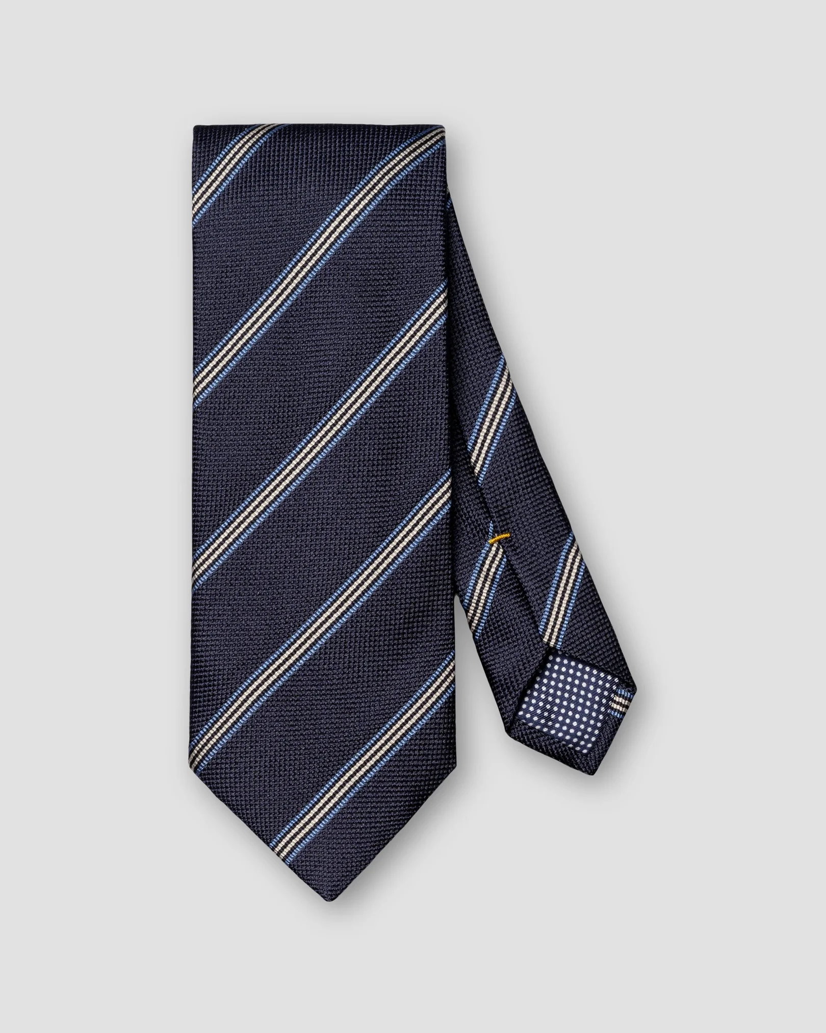 Eton - navy blue striped woven silk tie