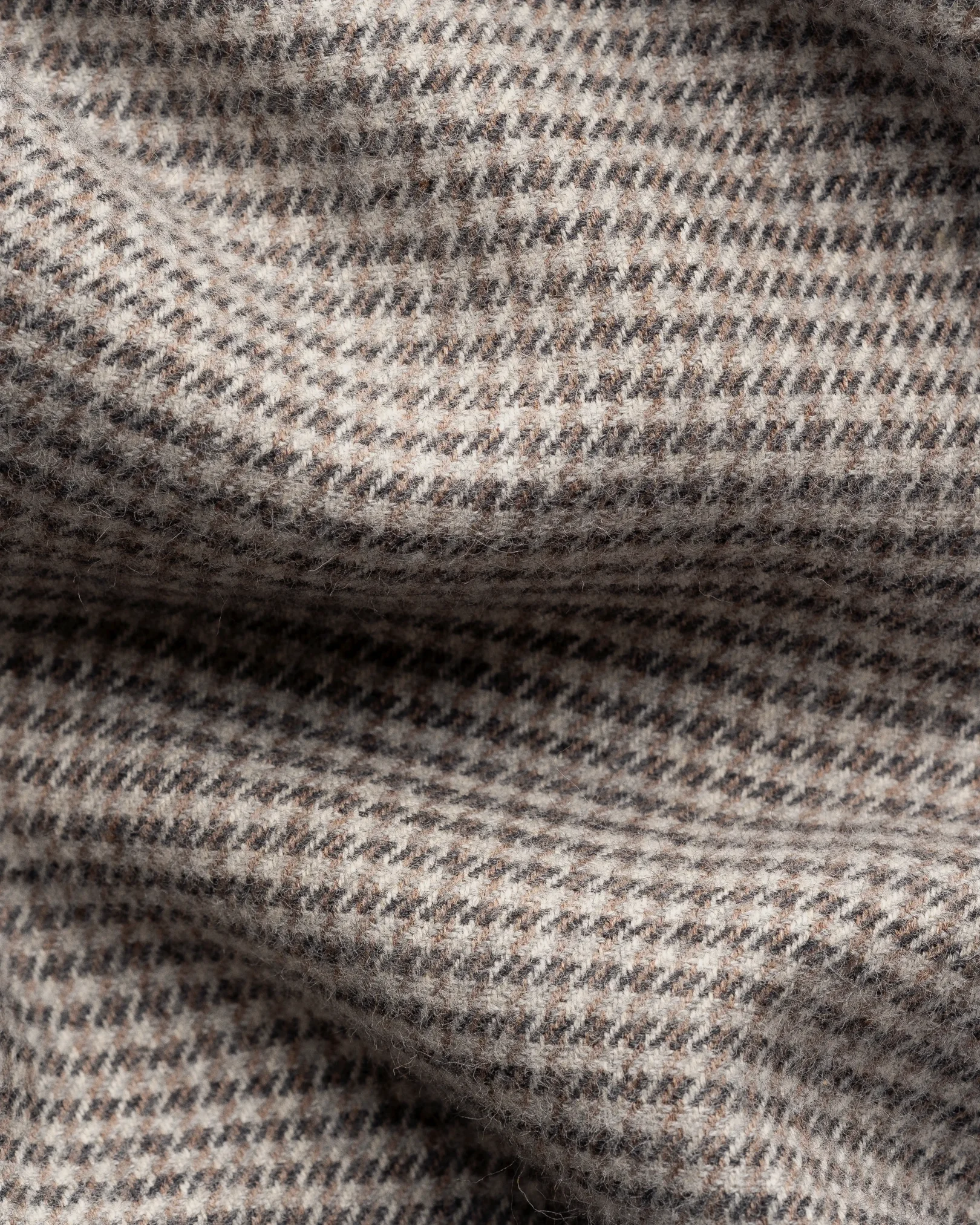 Eton - mid grey houndstooth check flannel shirt