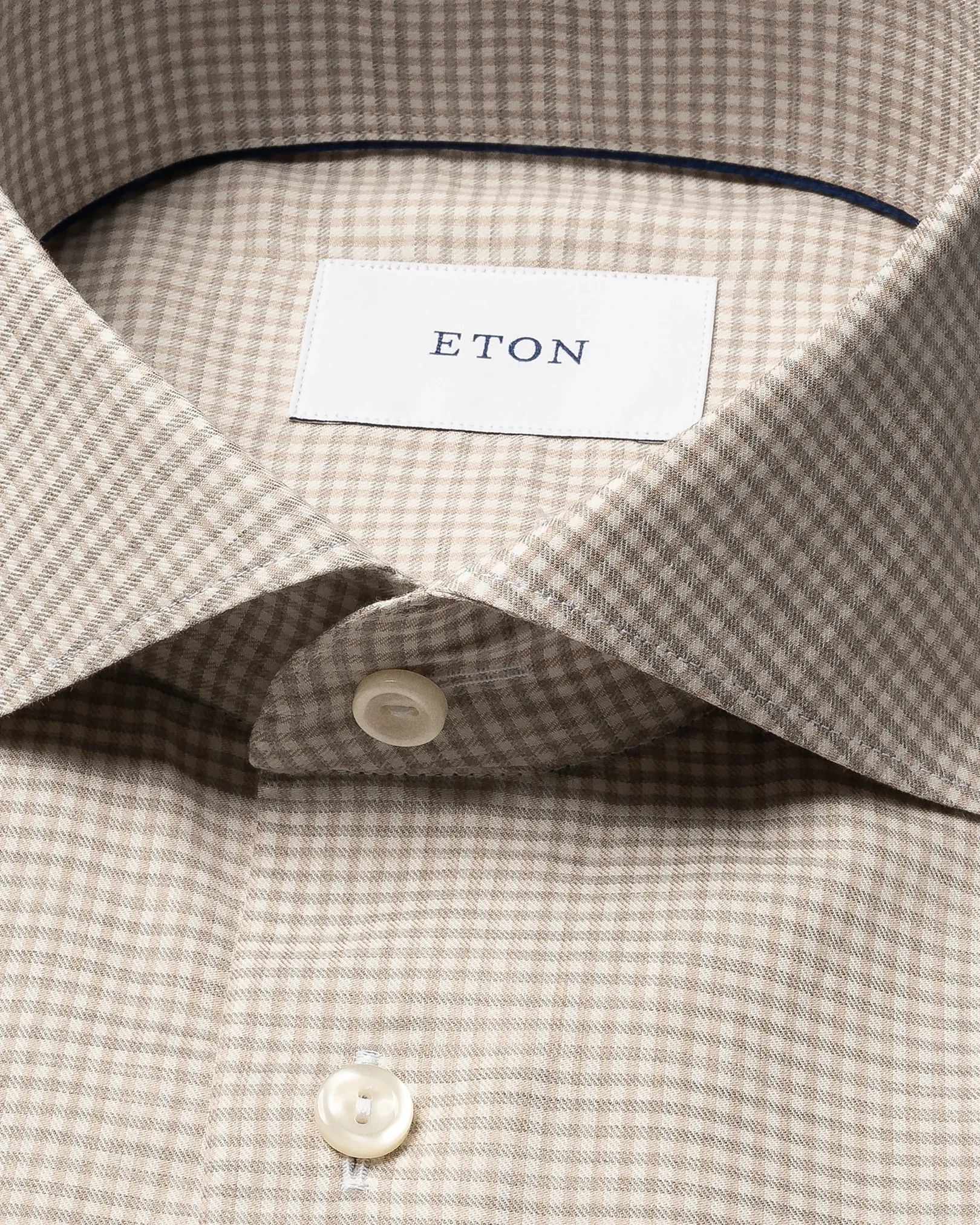Eton - micro check signature flannel shirt widespread 256