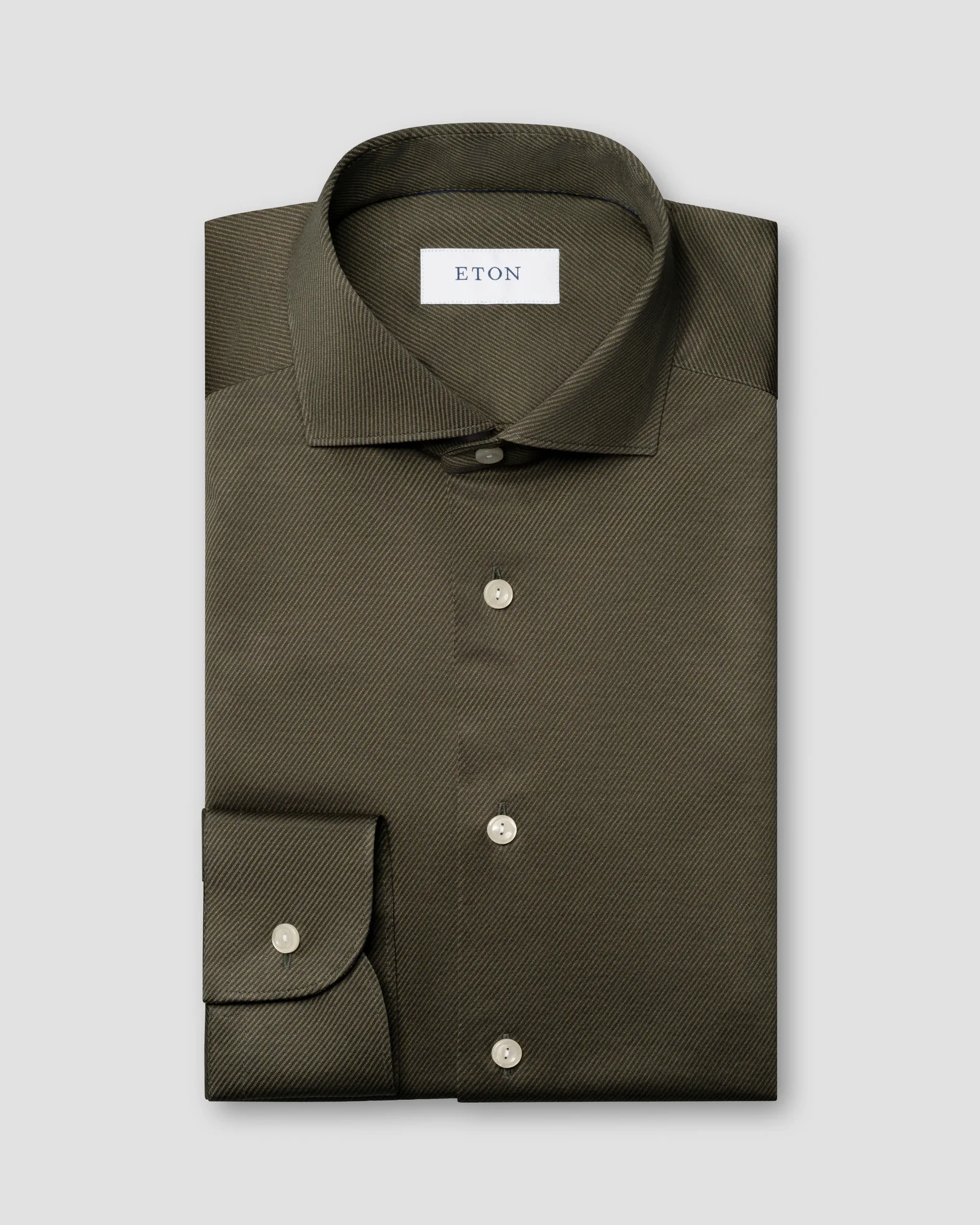 Eton - dark green knit king shirt