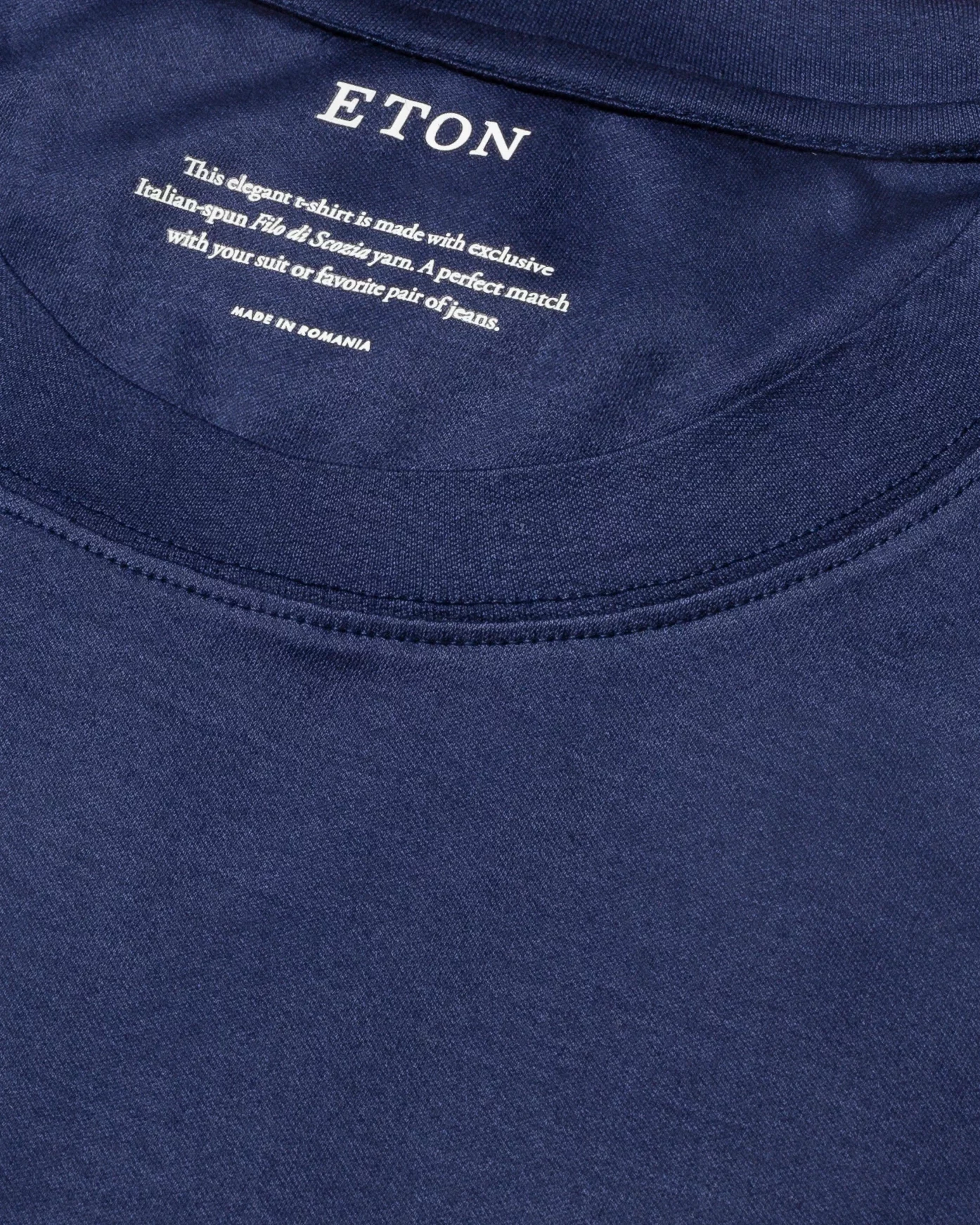 Eton - dark blue filo di scozia t shirt